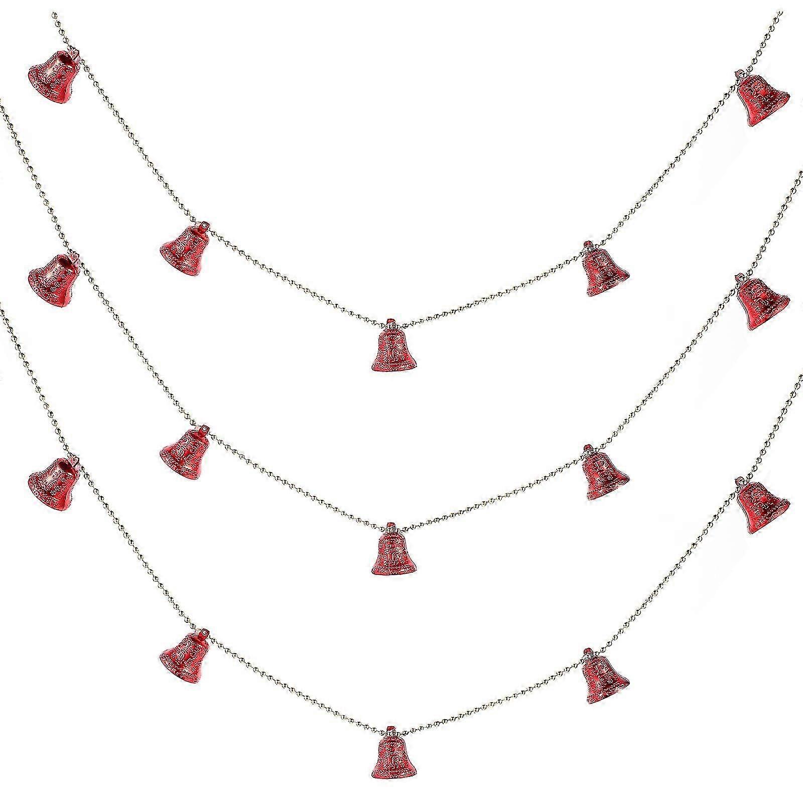 3Pcs Creative Christmas Tree Bell Decoration Christmas Party Plastic Hanging String