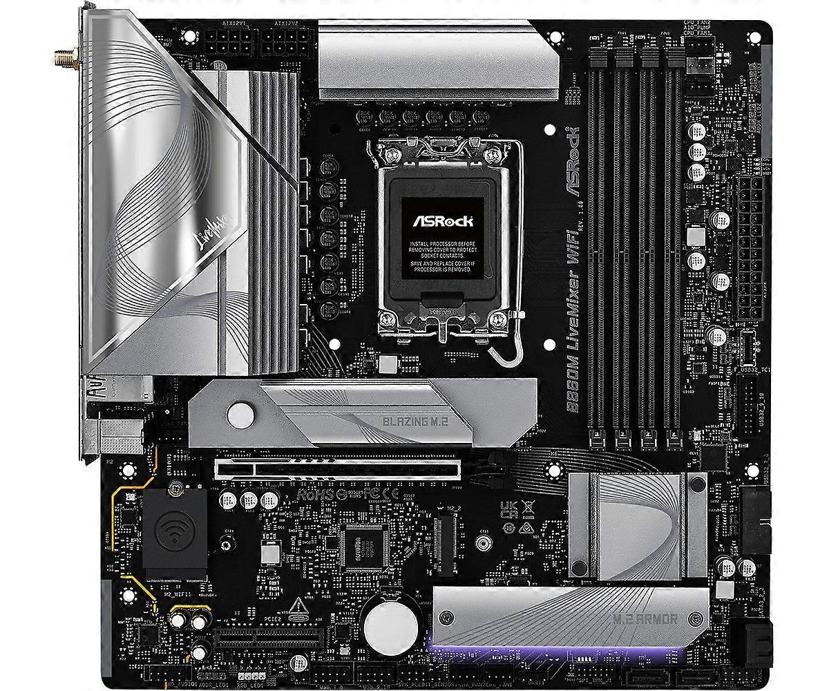 Console de mixage en direct Asrock B860m, Wi-Fi, Intel B860, LGA 1851 (socket V1), Micro ATX