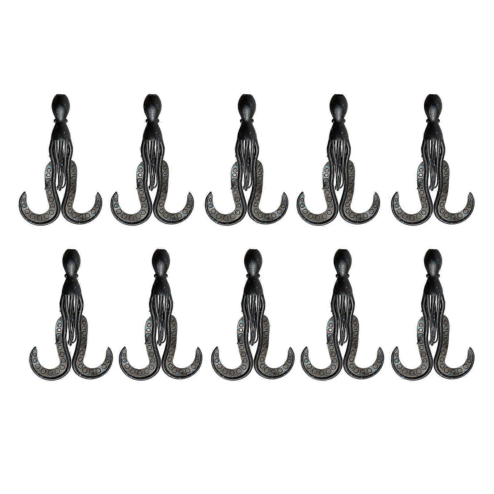 10Pcs 11CM/4.2G Luminous Soft Octopus Bait Colorful TPE Glow-in-the-dark Realistic Bionic Artificial Squid Lure Saltwater Freshwater Trolling Fishing 