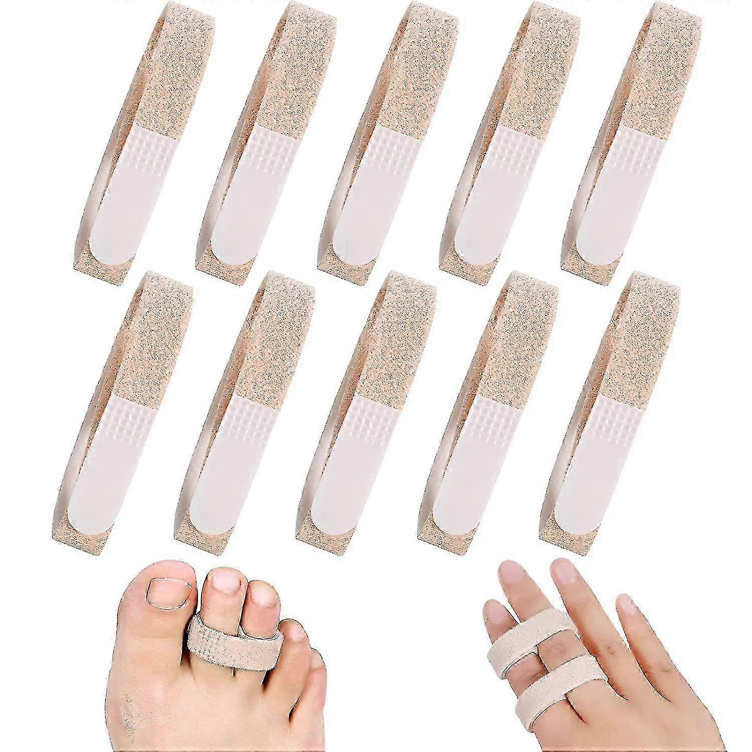 5pcs Buddy Tape Finger Straps No Slip Hook Loop Finger Splints, Reusable Fabric Buddy Wraps For Broken Toes & Injured Fingers