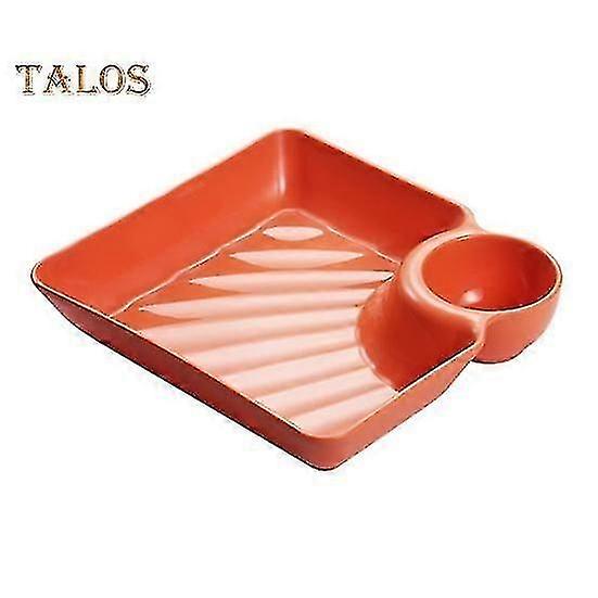 Diet Plate With Dipping Sauce Multipurpose Square Useful Food Grade Sectional Plate For Restaurant