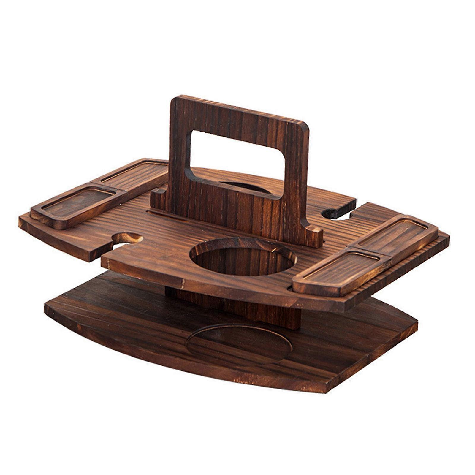 Stackable Wood Serving Tray for Dining Room Kitchen Countertop Multicolor