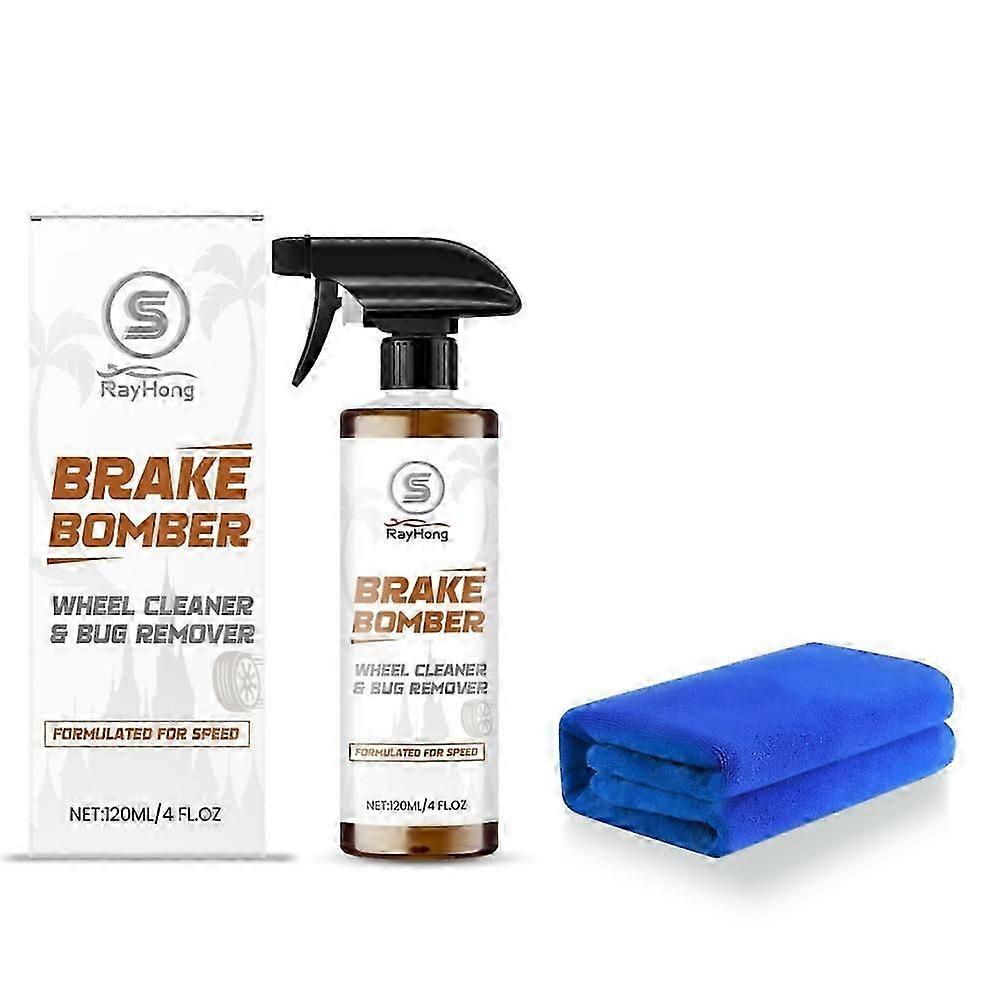 Powerful Wheel and Tire Cleaner Spray,120ml Brake Bomber Foam for Tires w/ Towel