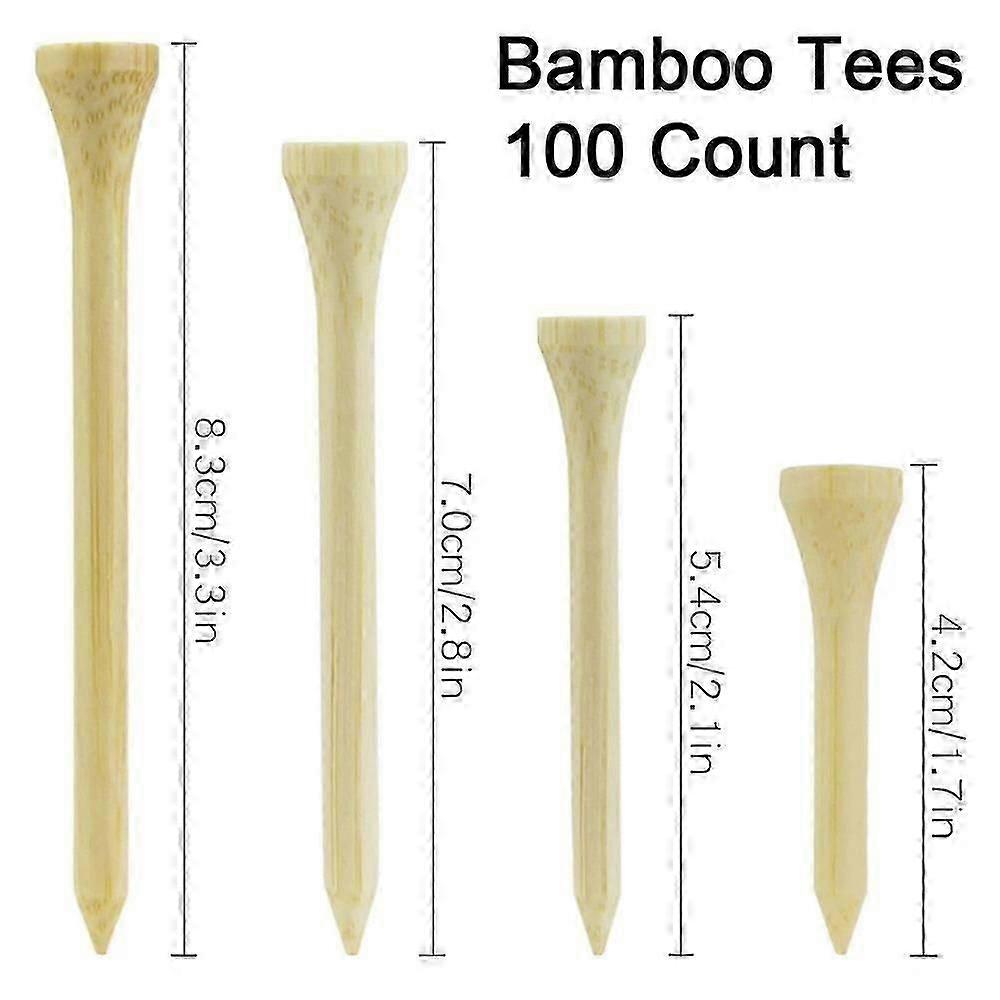100Pcs/package  Golf Tees Bamboo Tee Golf Balls Holder 4 Sizes Available
