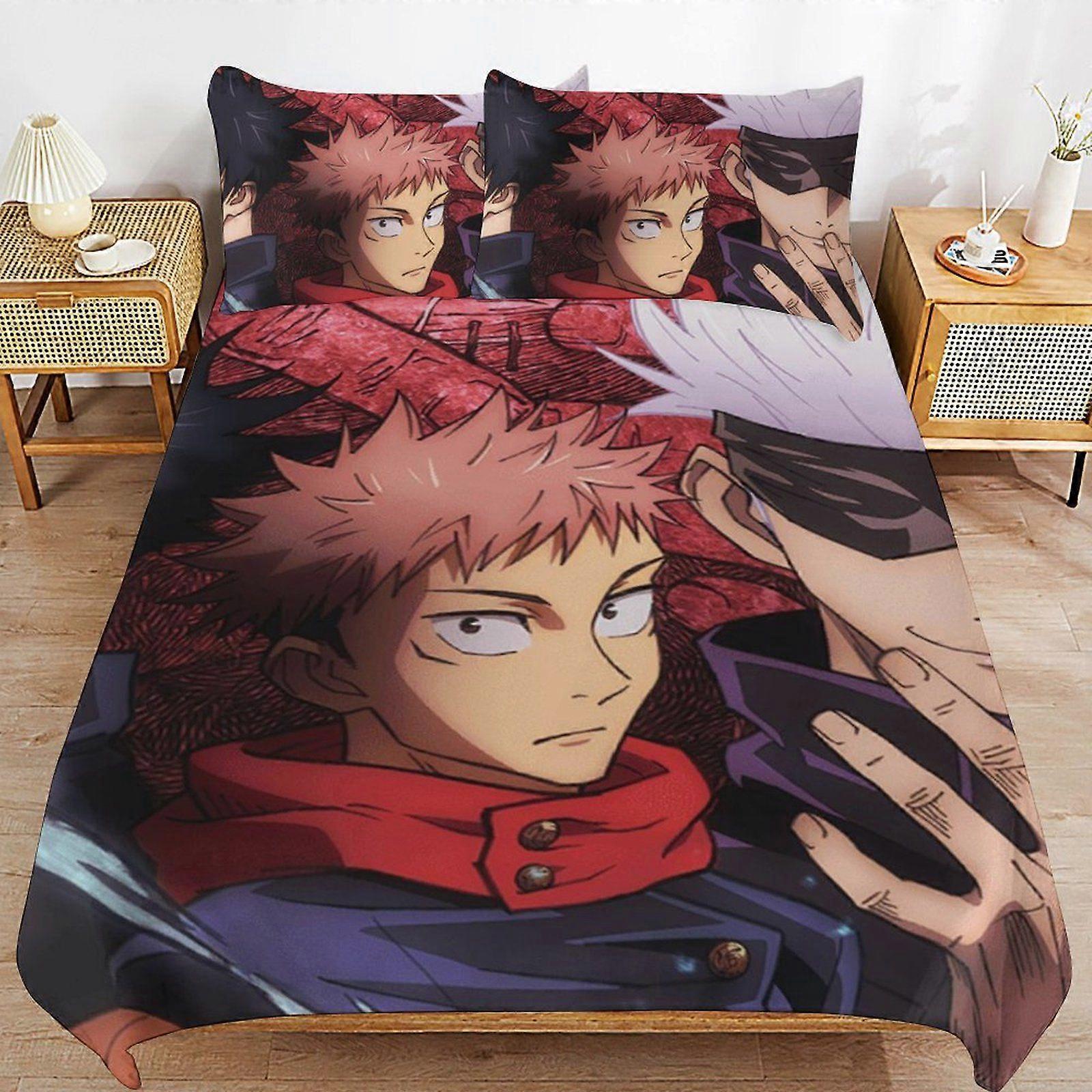 r380  Jujutsu Kaisen Breathable Soft Surface Comfortable Texture Hotel Style Duvet Cover Sets with Zipper Closure s380