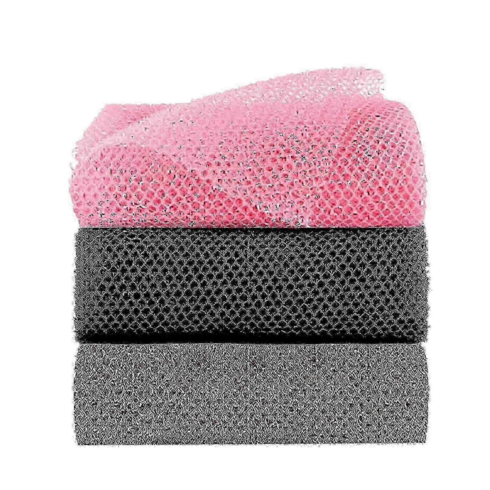 Pacote com 3 esponjas esfoliantes corporais africanas para banho