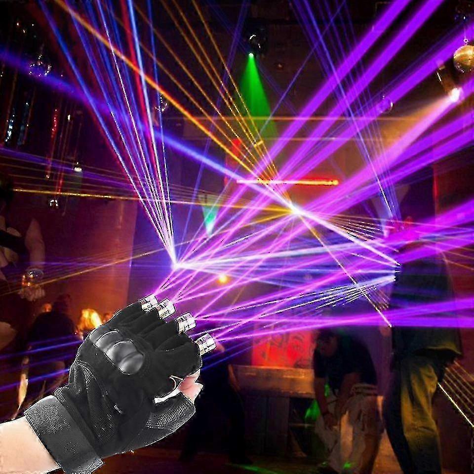 Multi-line RGB Laser Gloves with 4 Heads for Dancing Shows, Halloween Parties, and Nighub Events - Left Hand Use
