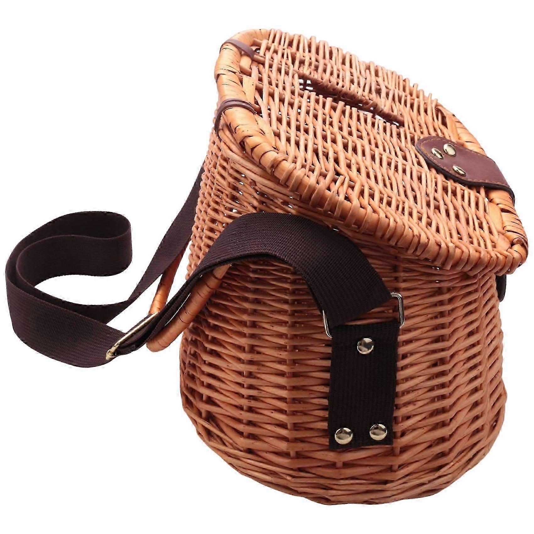 Vimini Basket Pesca Creel Trota Persico Gabbia Tackle Fisherman Box Outdoor Salice classico Trota Fis