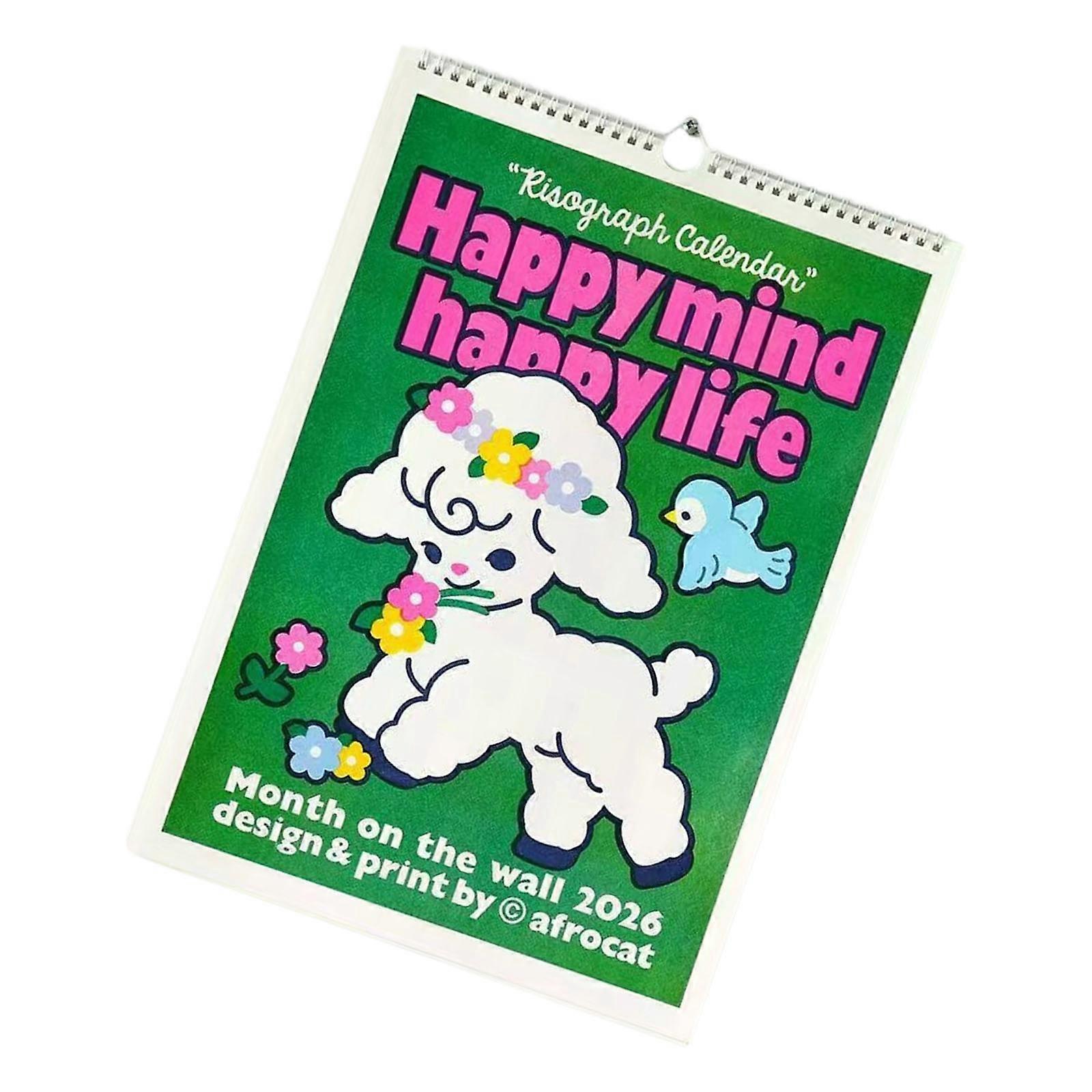 2026 Wall Mounted Calendar 12 Month from Jan to Dec Twin Wire Binding Monthly Calendar Planner For Home Office Use Multicolor