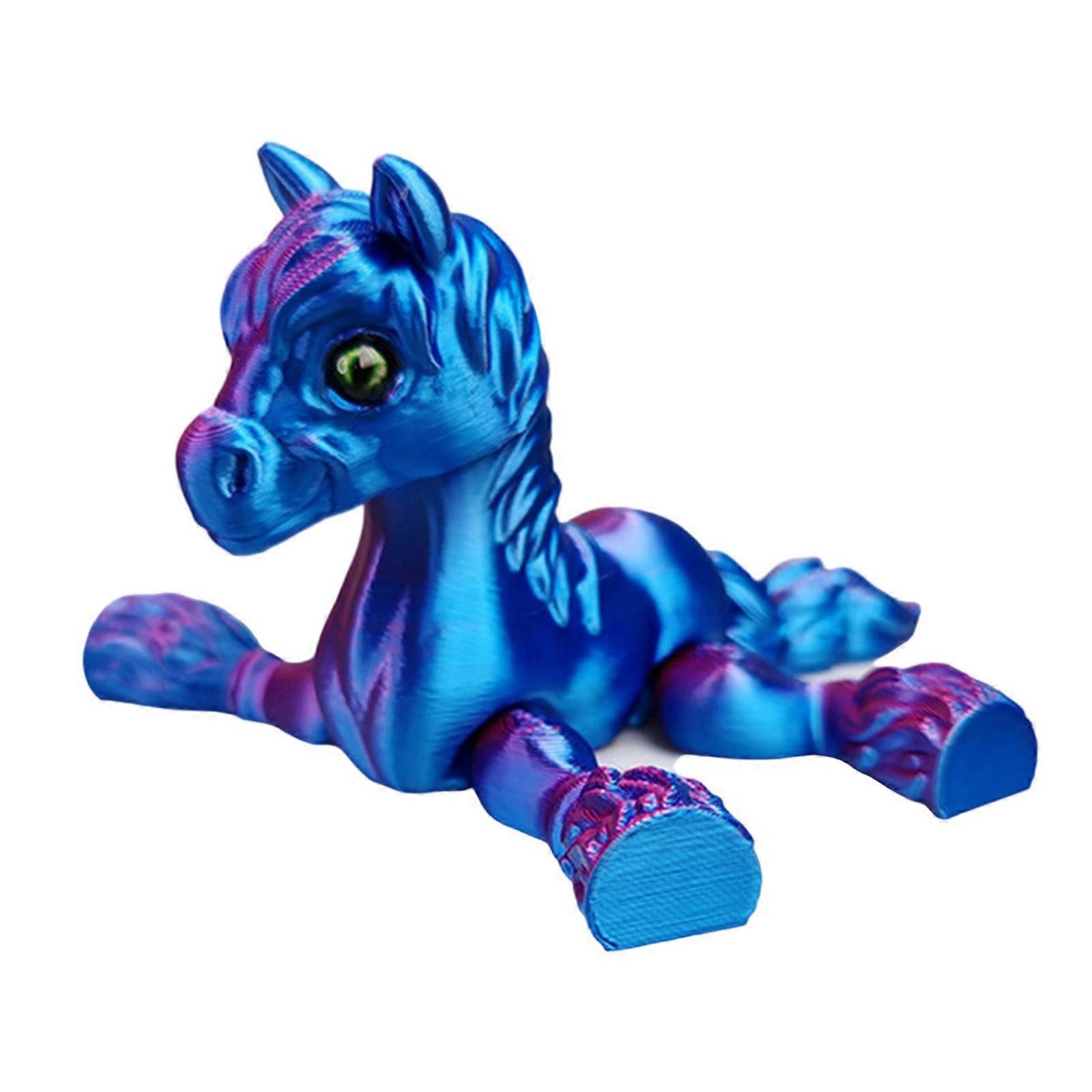 Interactive Little Horse Model Colorful Animal Toy with Movable Joints For Kids Playtimes And Creative Desktop Display Multicolor