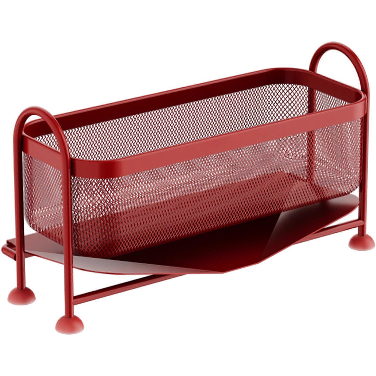 Sturdy Rust Proof Kitchen Counter Shelf With Multi Layer Design For Pots Spices Organization Lasting Construction  Red