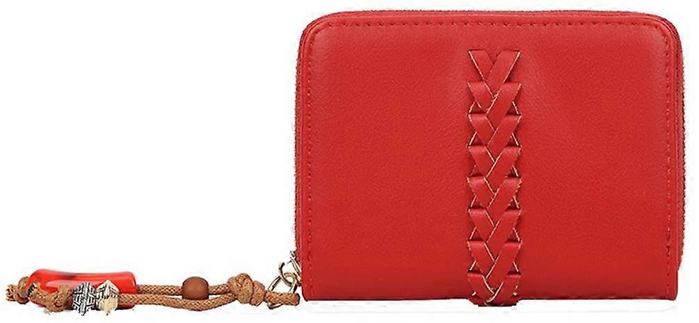 Long and Son Woven Detail Purse - Red