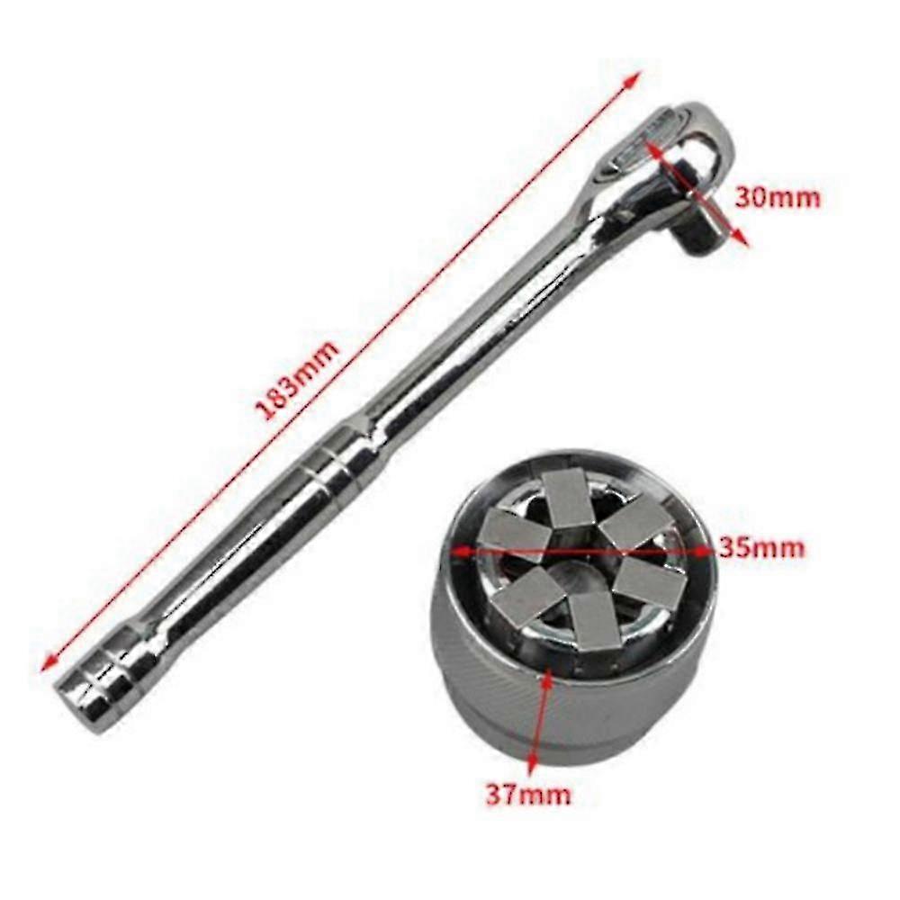 2Pcs Universal Socket Magic Wrench 3/8in Drive 10-19 mm Adjustable Torque Ratchet Socket Adapter Hex 25-26