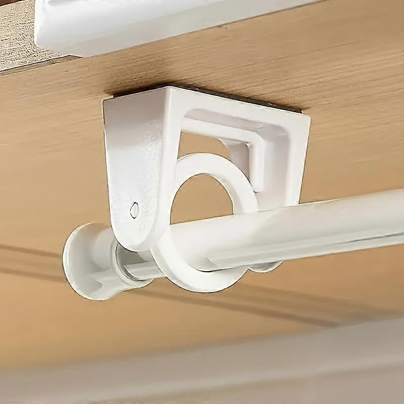 8pcs Plastic Rod Holder, Can Be Rotated 360° and Installed By Self-adhesive, Suitable for Tension Drying, Curtains, Shelves, Suitable for Sc