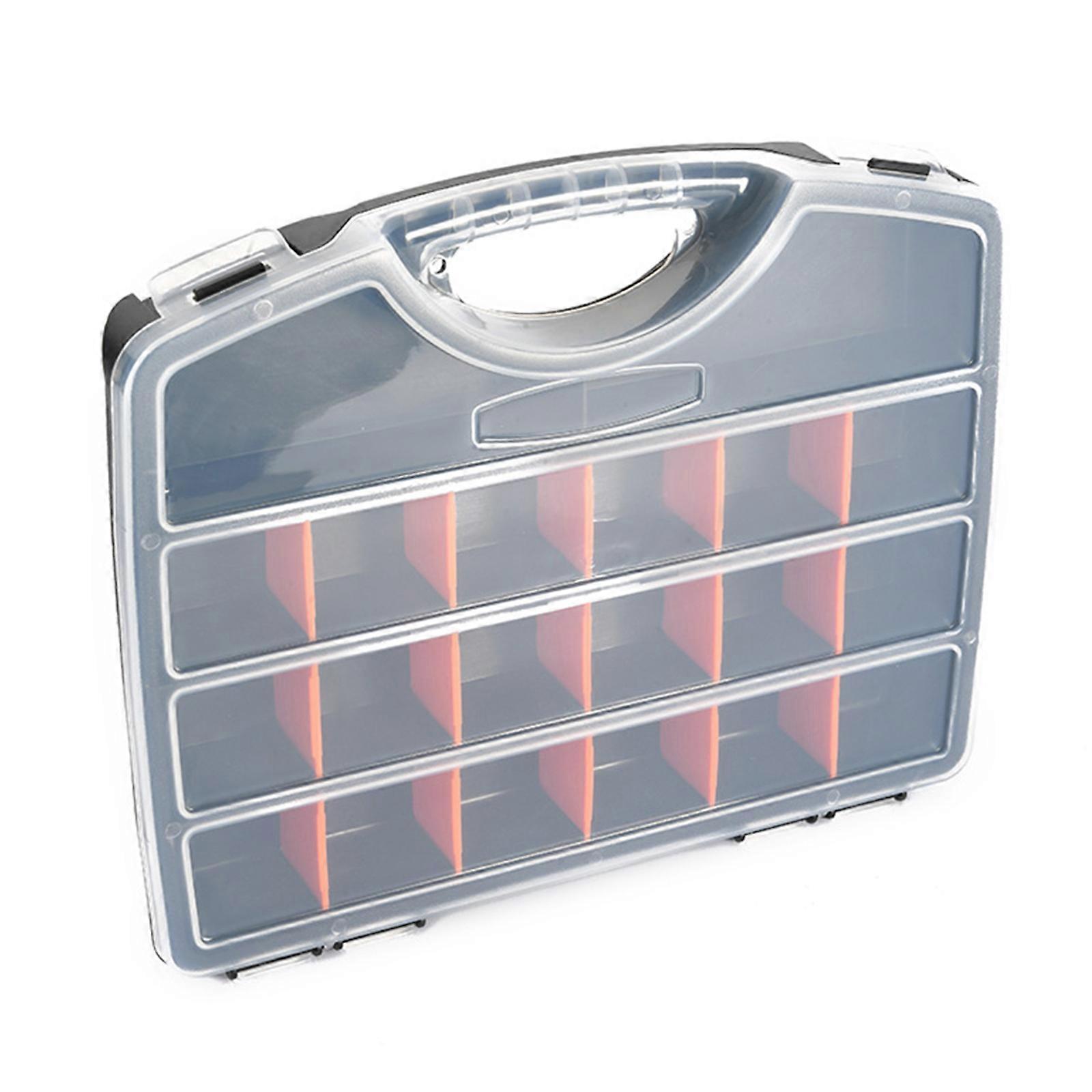 Plastic Tool Parts Box Storage Screw Box Tool Classification Electronic Drill Bit Accessories Thickened Grid Box Multicolor