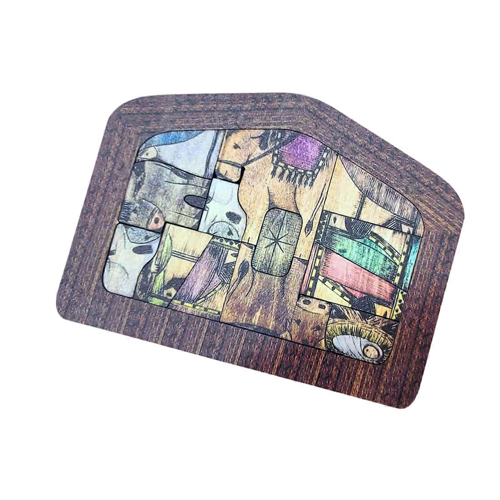 Artistic Nativity Puzzle Jesuss Nativity Scene Ornamentation wood for Enhancing Religious Ambiances Jigsaws Puzzle Game Multicolor