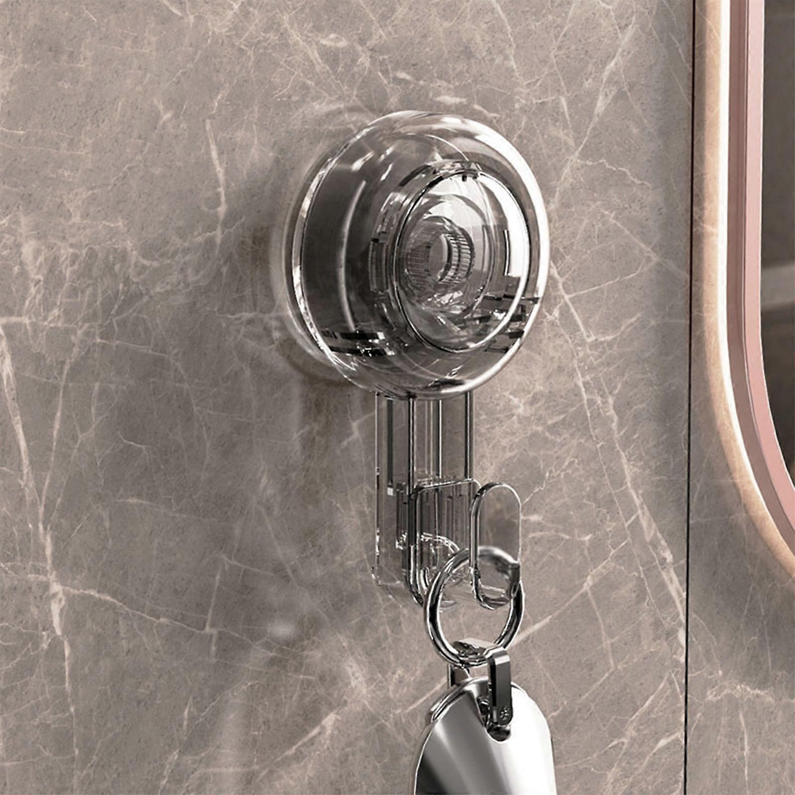 Oggfader Suction Cup Hooks, Vacuum Adhere, Strong Load Bearing, Non-Marking, Multi-Use for Kitchen, Shower, Mobile Holder, Black