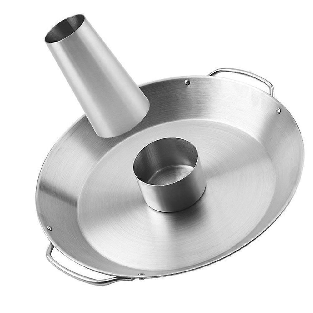 Practical Grilled Chicken Holder Barbecue Rack Chicken Roaster Pan (Silver)