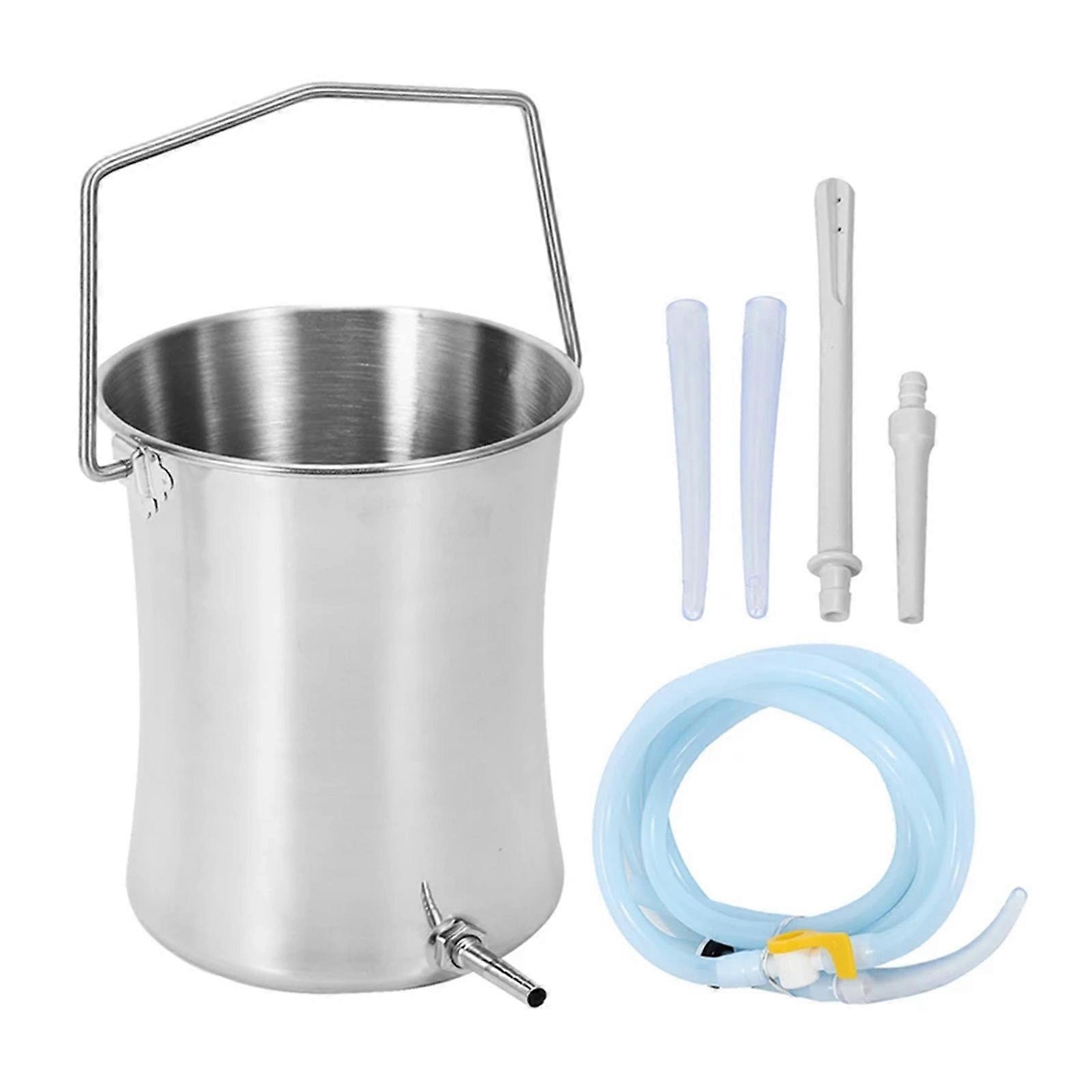 Practical Stainless Steel Enema Irrigation System Large Capacity Colon Cleansing Set for Home and Clinical Use Multicolor