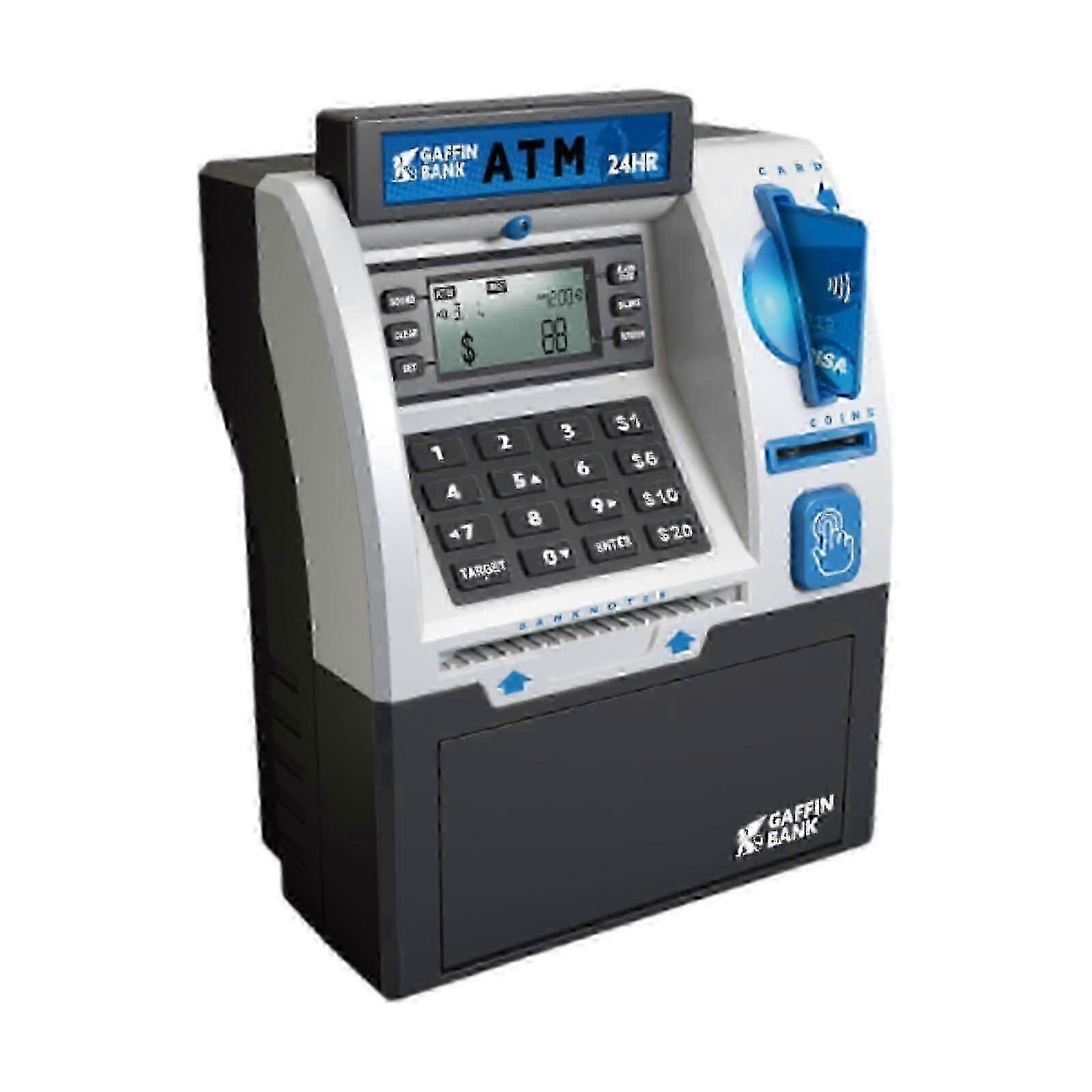 4Bit PINQR code, debit card access and automatic banknote recognition functions ATMpiggy bank