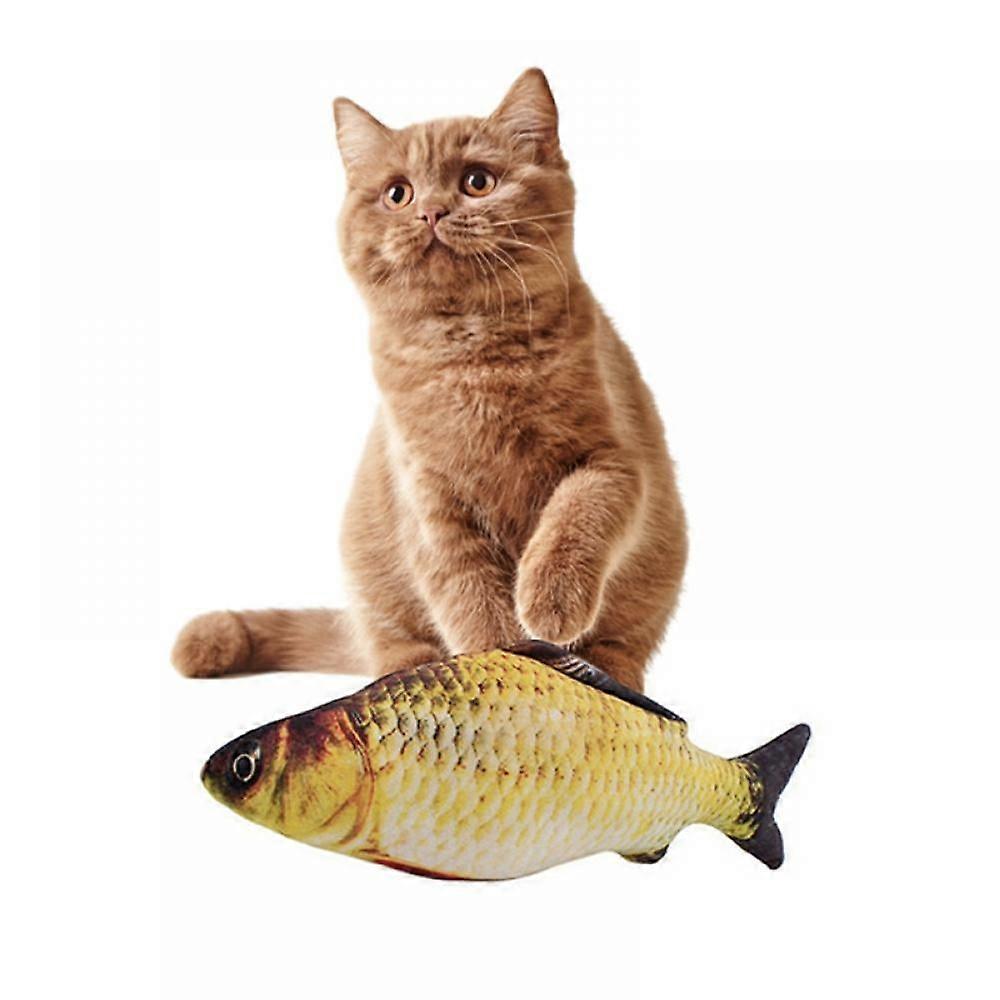 11" Electric Moving Fish Cat Toy Realistic Interactive Flopping Fish Cat Kicker Catnip Toys for Indoor Cats Pets Kitten