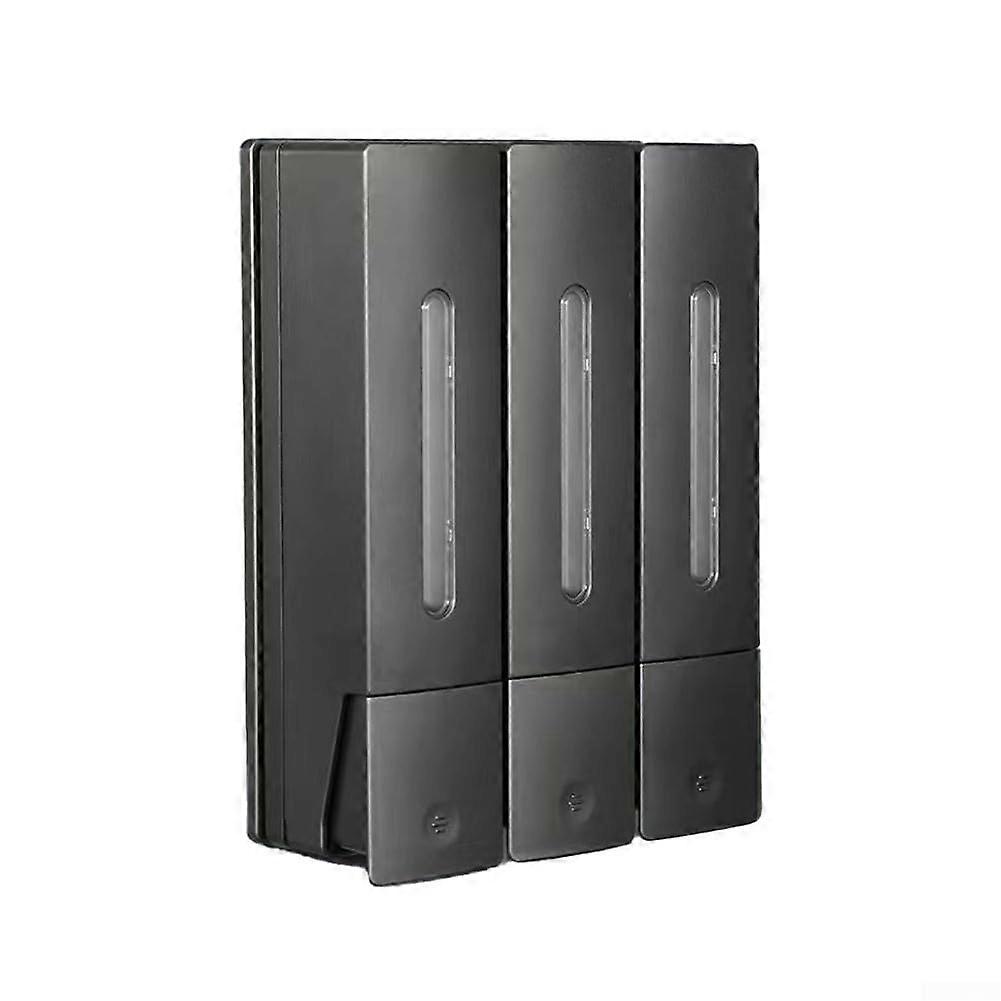 Grey Bathroom Storage Organizer with Press Dispenser and Multiple Compartments for Home Use