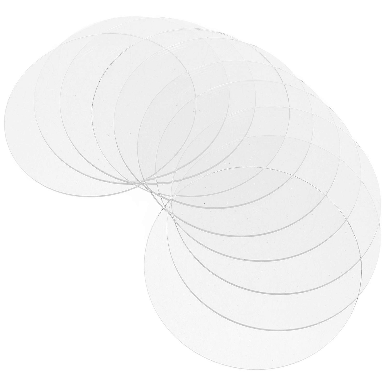 10pcs Round Clear Acrylic Sheets Circle Blanks Transparent Panels for Table Top Frame Painting DIY Crafts