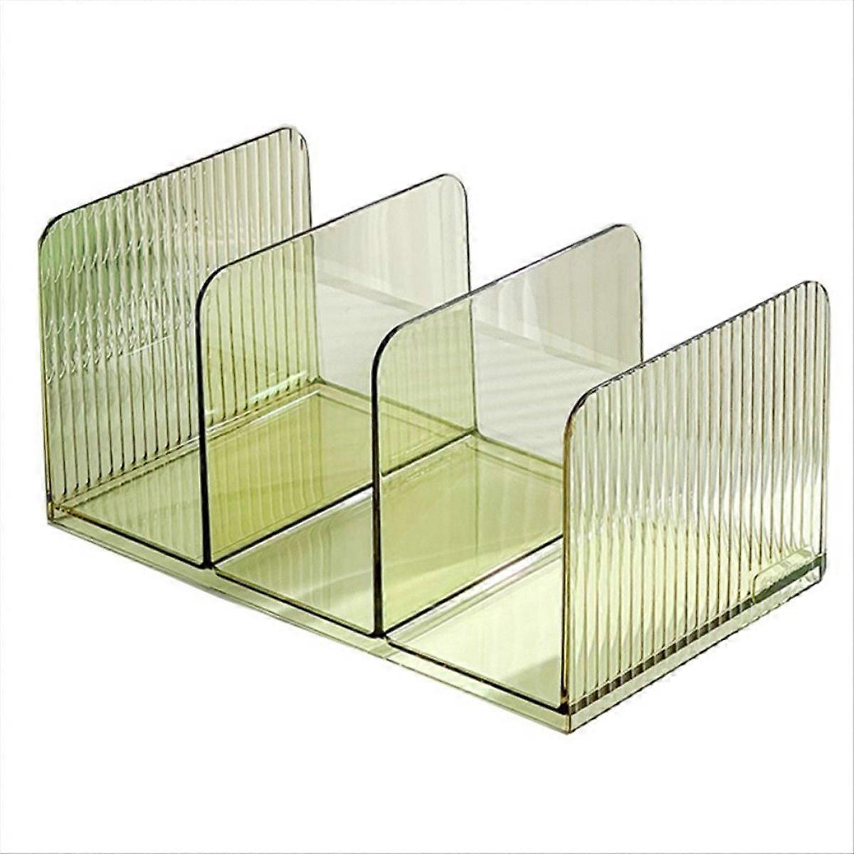 -Compartment Transparent Bookends Reusable Non-Slip B