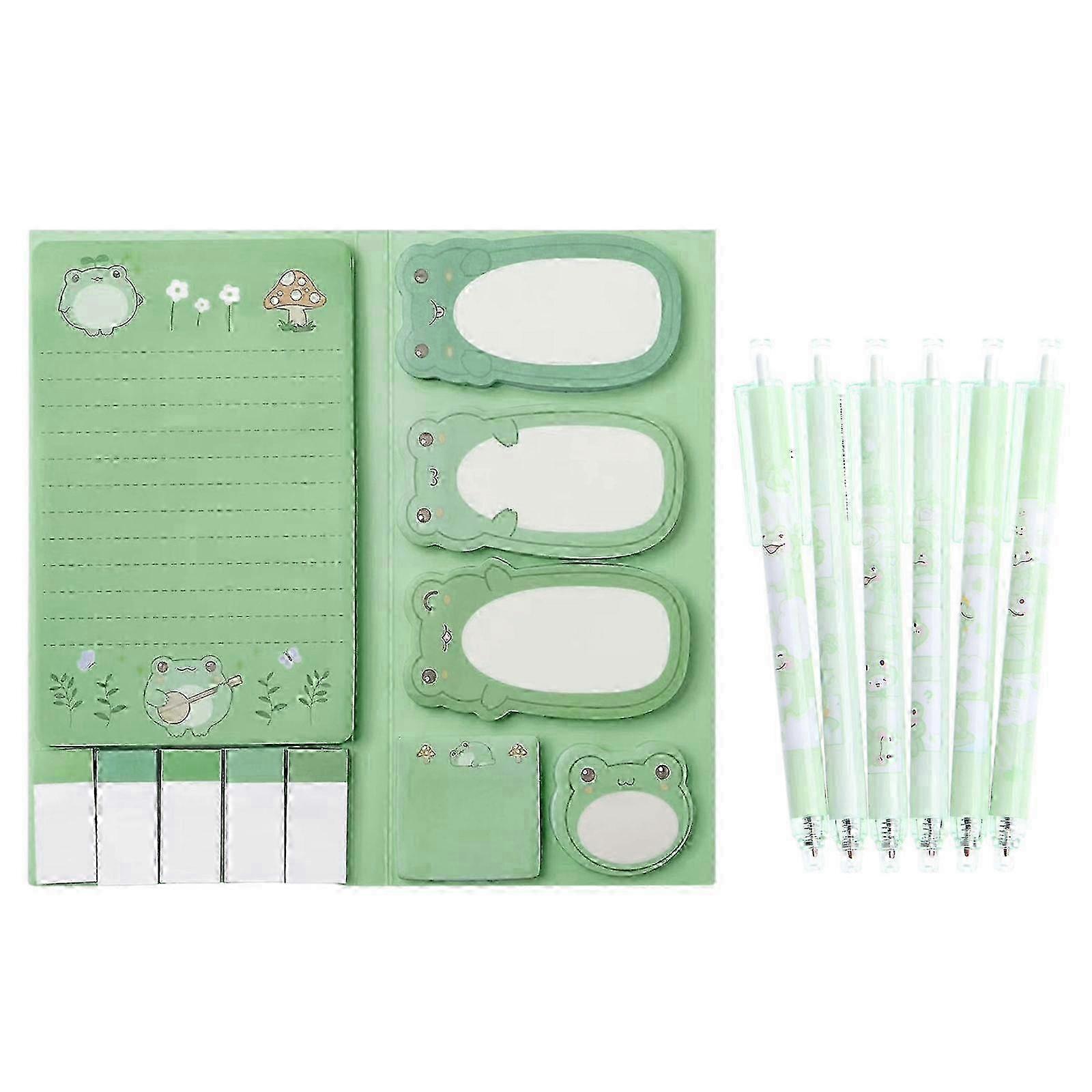 1pcs Frog Combination Sticky Note +6pcs frog press pen 25-26
