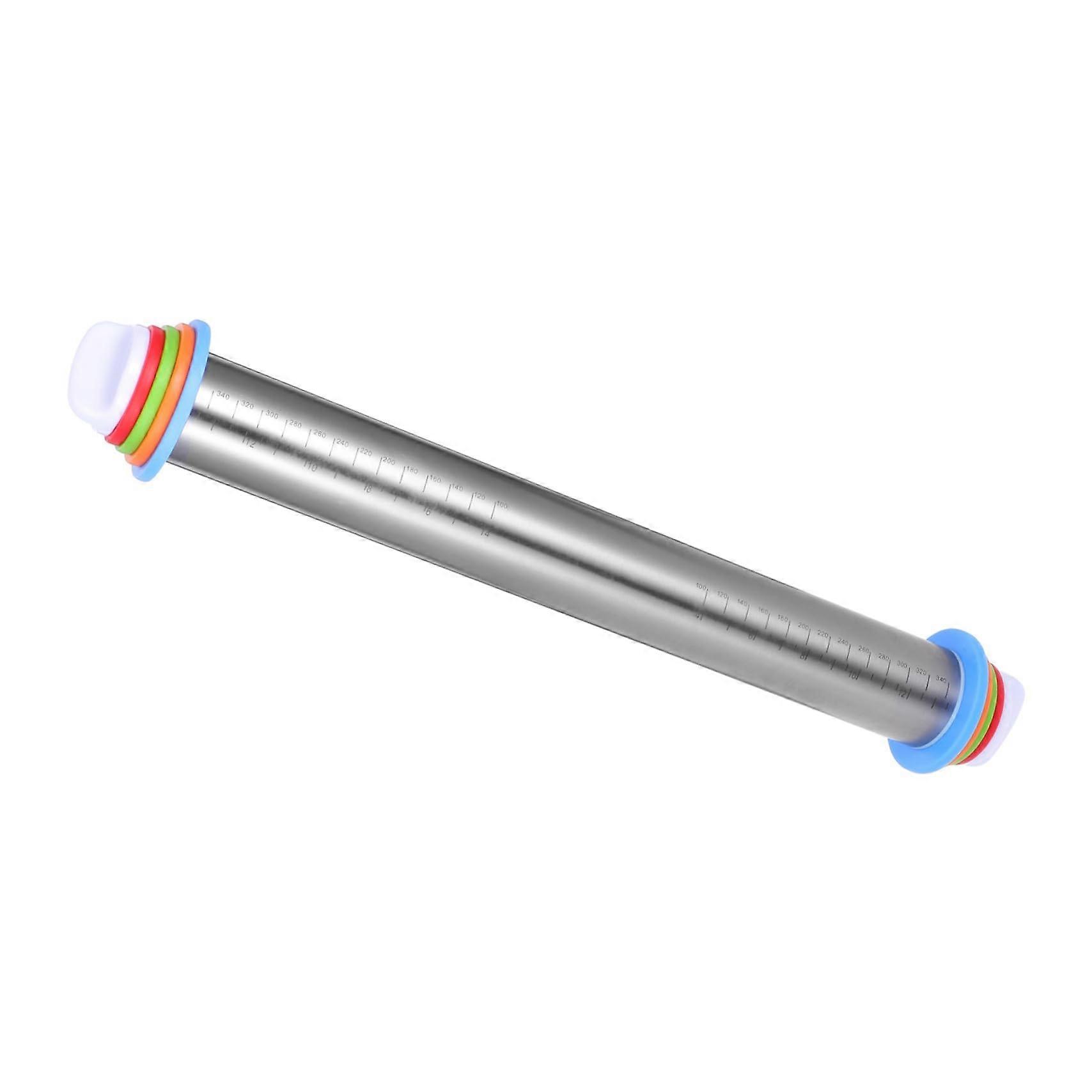 Stainless Steel Adjustable Rolling Pin with Precise Thickness Control Nonstick for Baking Pizza