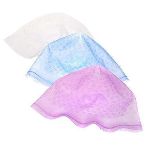 3Pcs Reusable Hair Highlighting Cap Set with Hook for Precision Hair Dyeing and Easy Cleaning