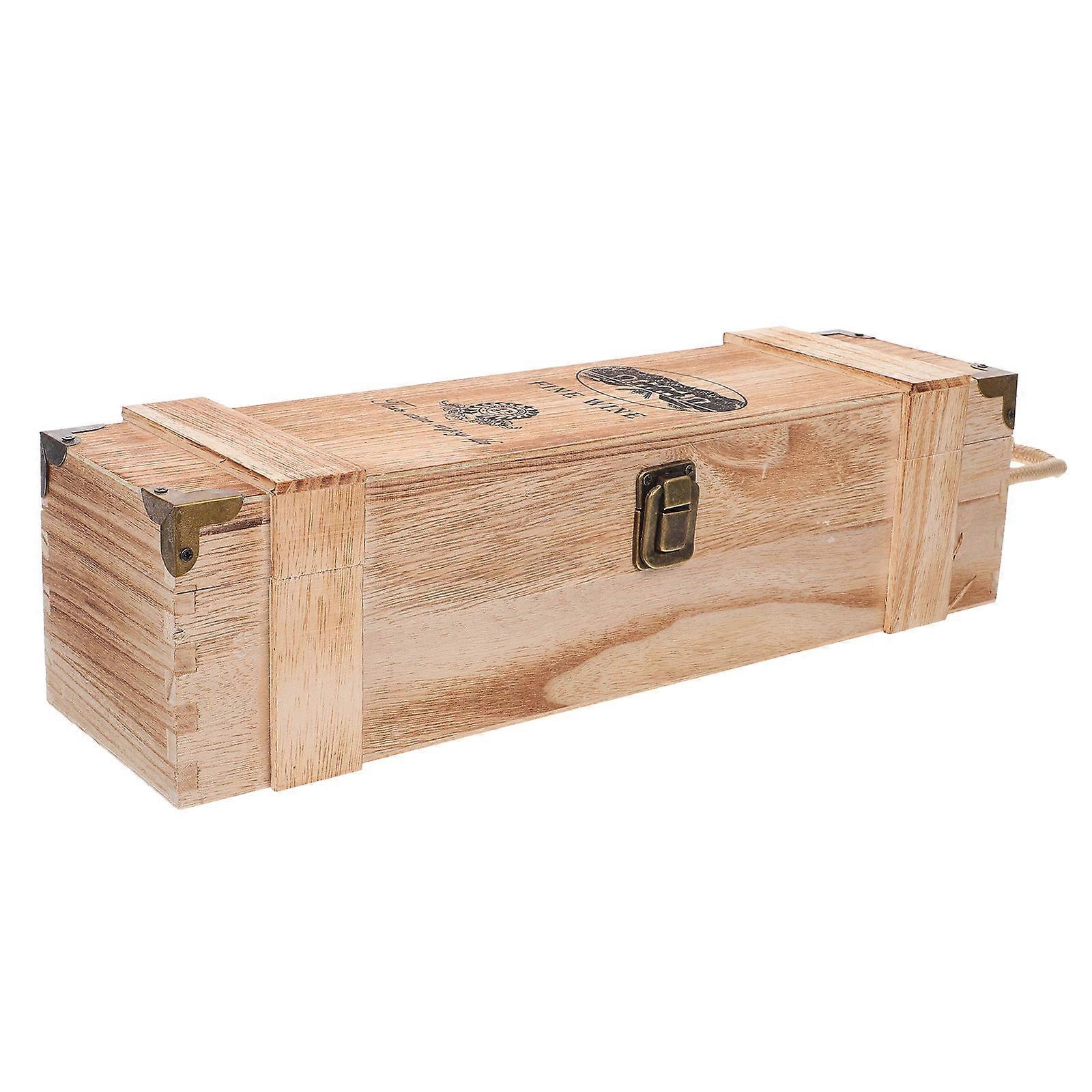 Wooden Box Red Box for Protective Storage Single