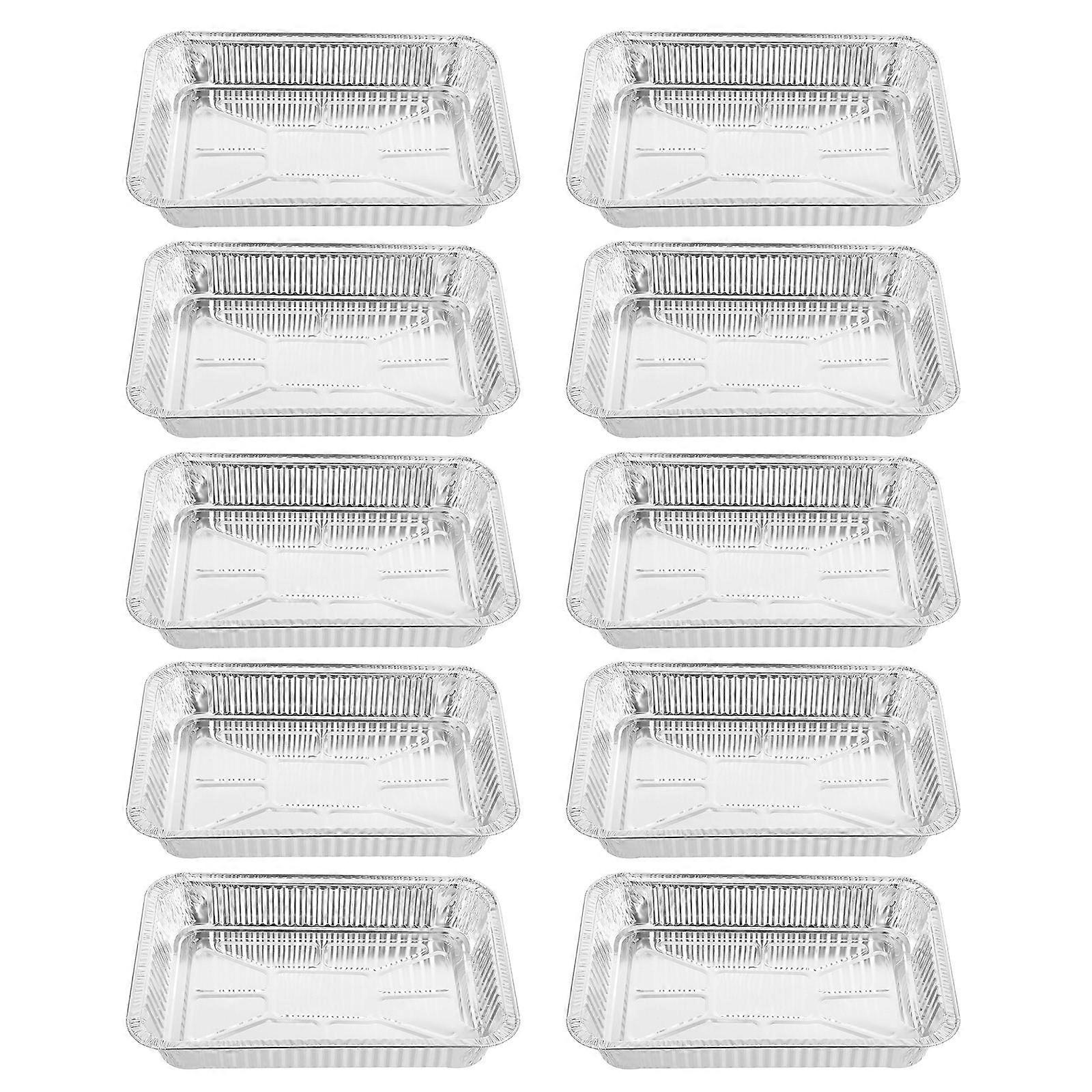 Tinfoil Roasting Pan Disposable Pans for 10Pcs Silver Color