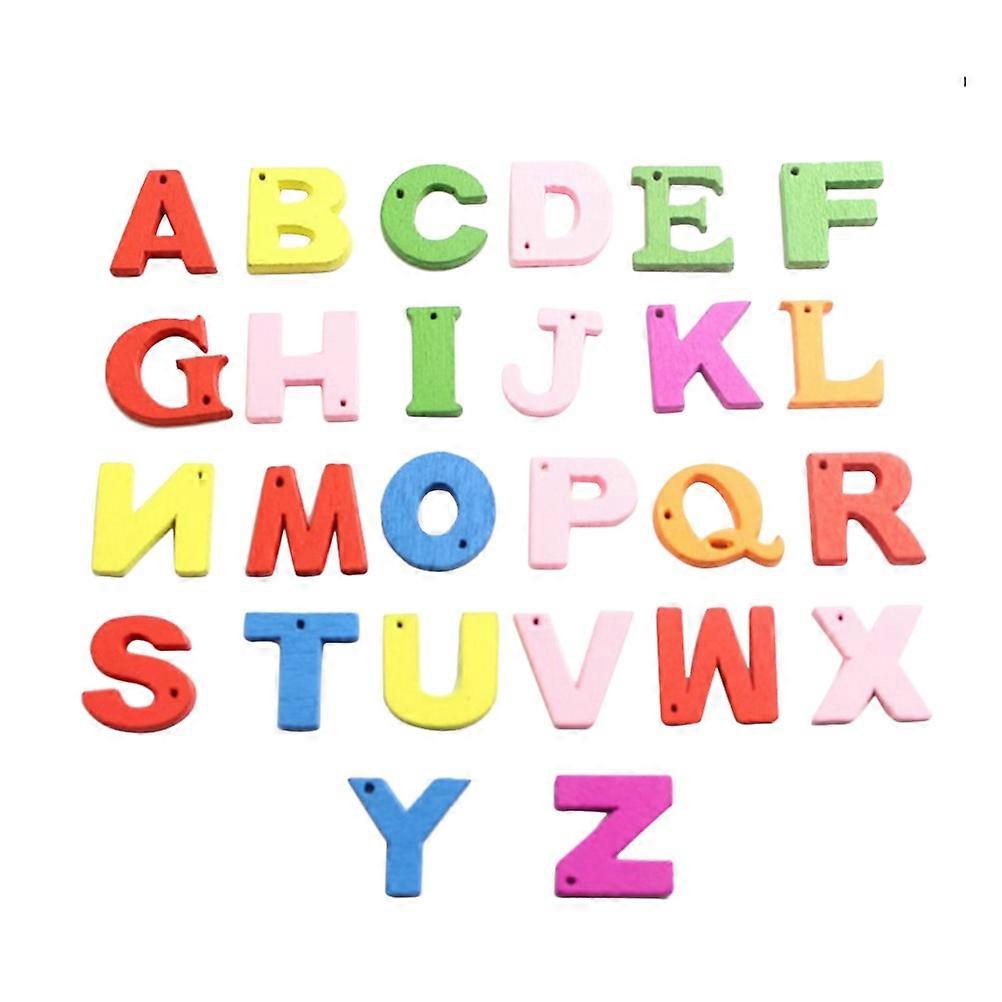 Multicolor Wooden Alphabet Buttons for Sewing 200Pcs DIY Craft Buttons