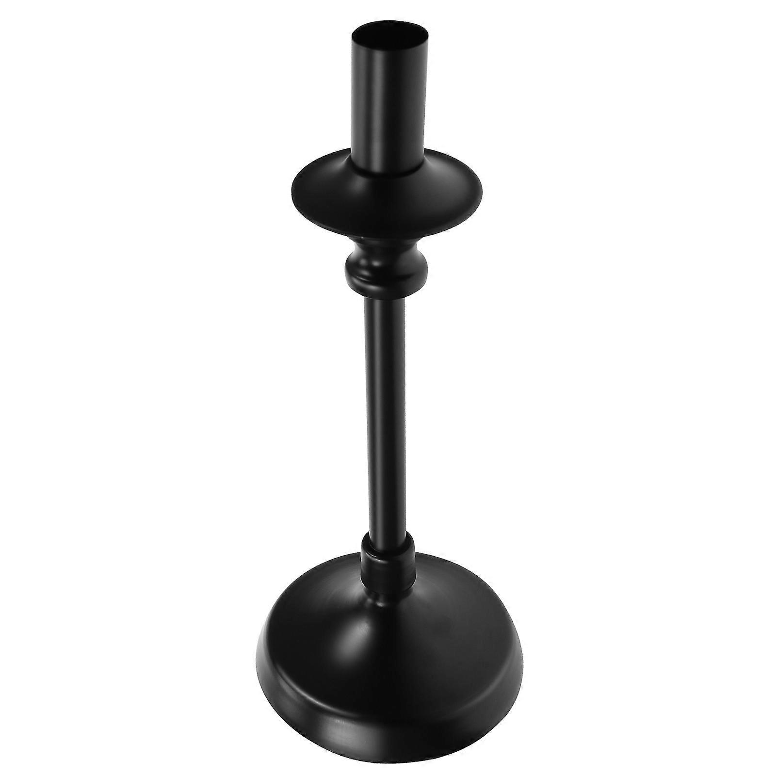 Simple Iron Candleholder Desktop Ornament for Decor 5Pcs Black Set