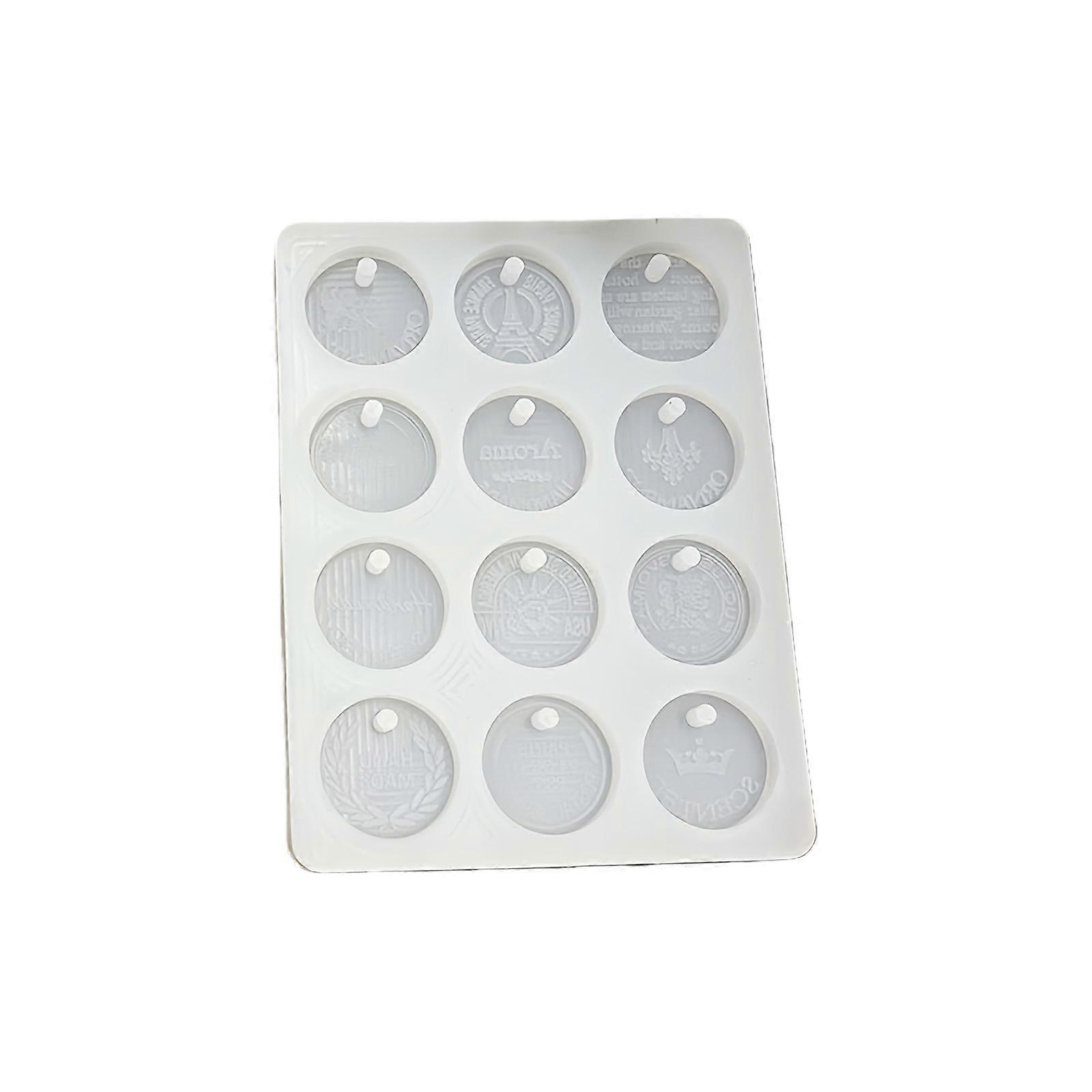Multiple Use Silicone Mold with 12 Cavities Suitable for English Name Pendant Projects and Handicrafts Tear Resistant Multicolor