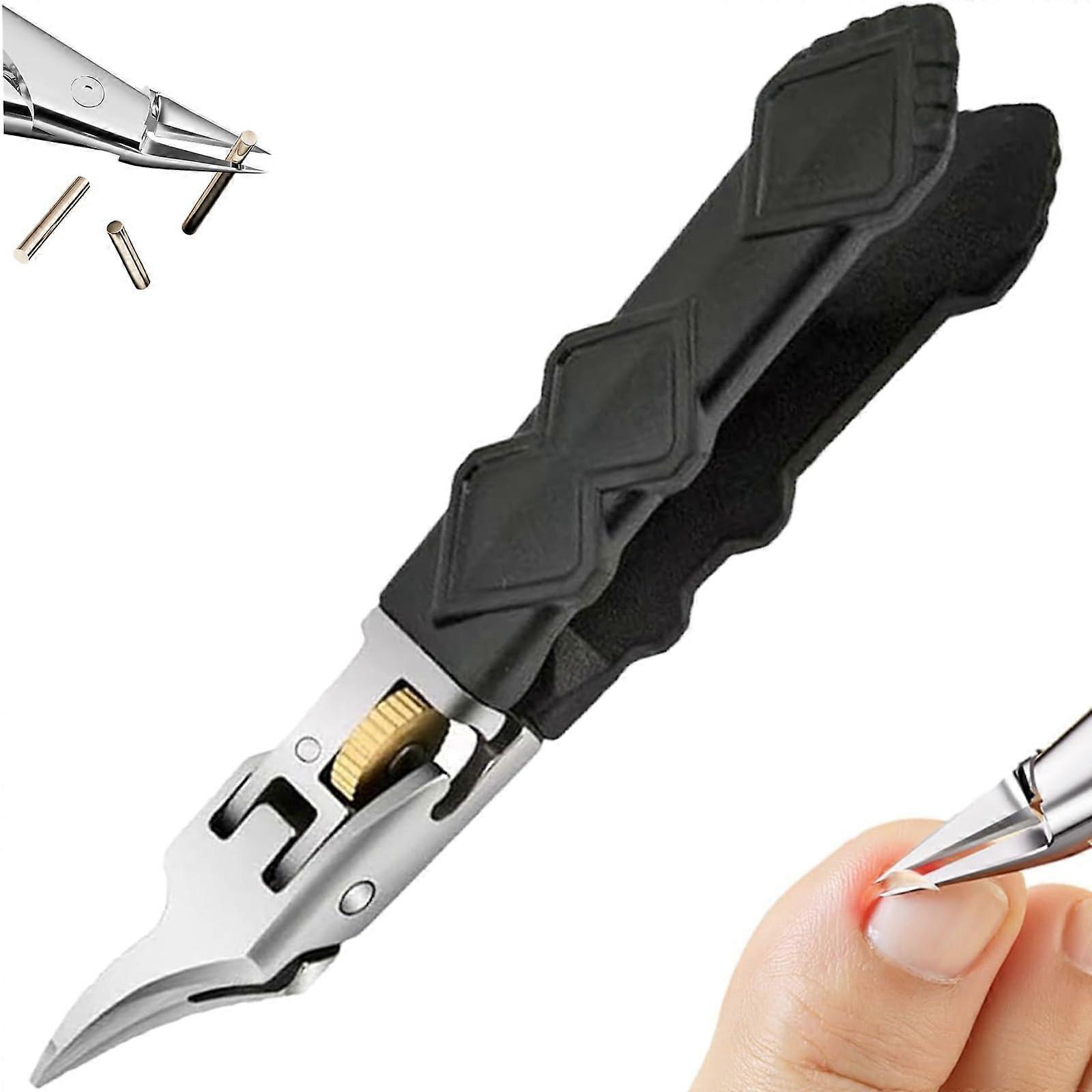 Professional Nail Clippers for Thick Toenails with Precision Curved Blade and Ergonomic NonSlip Grip