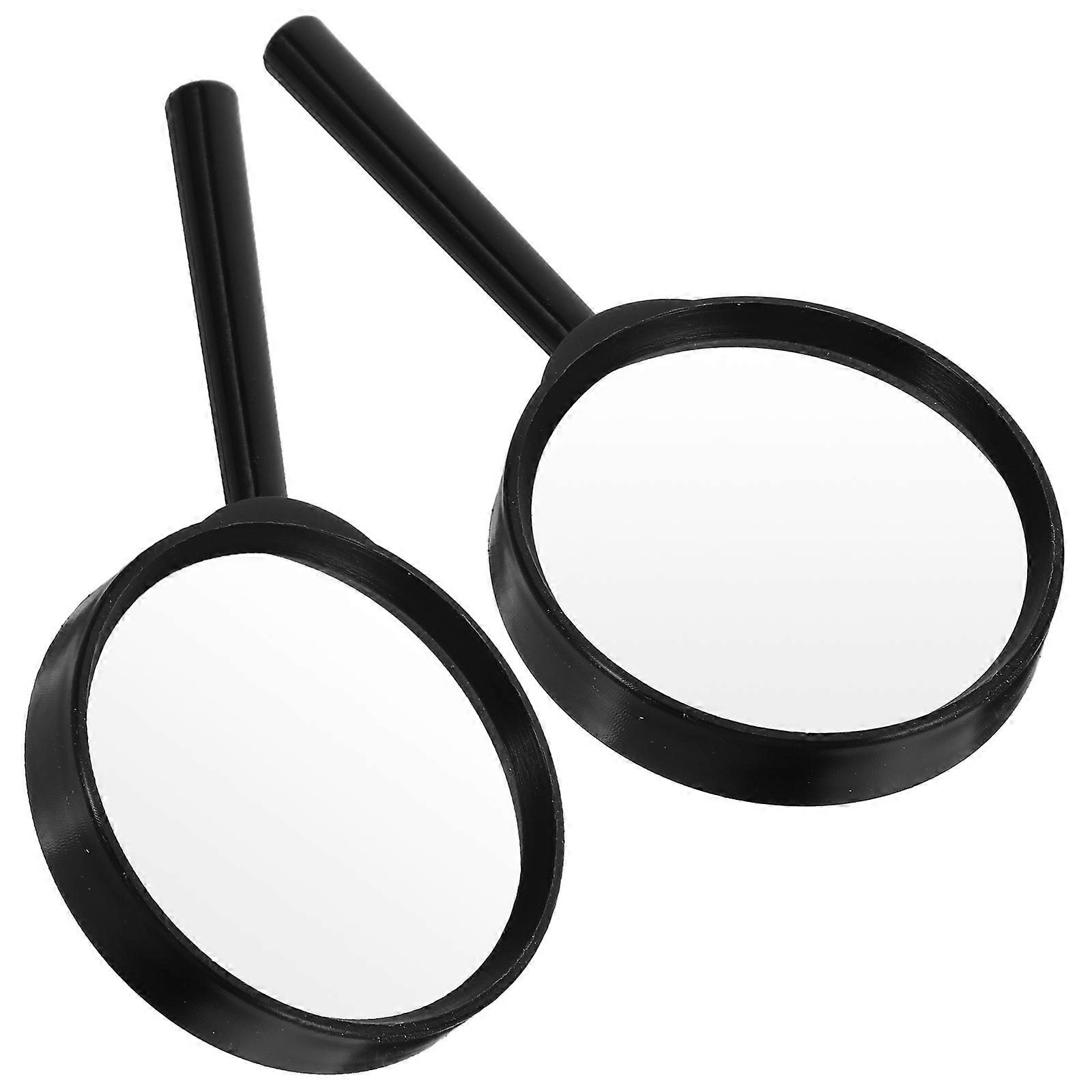 Handheld Magnifying Glass 3X Magnifier for Reading 2Pcs with Black ABS Frame