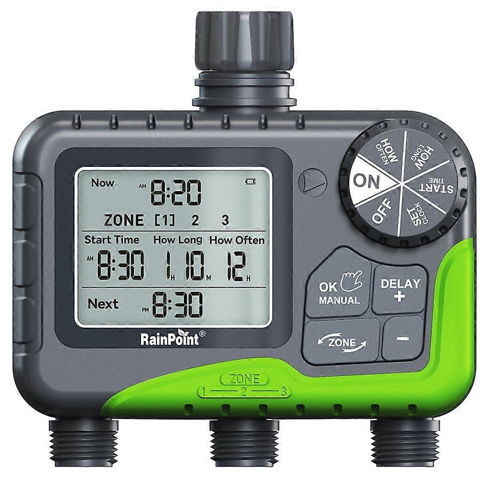 RainPoint 3-Outlet Automatic Water Timer Garden Irrigation Watering System Independent Control Sprinkler Programmer Tools