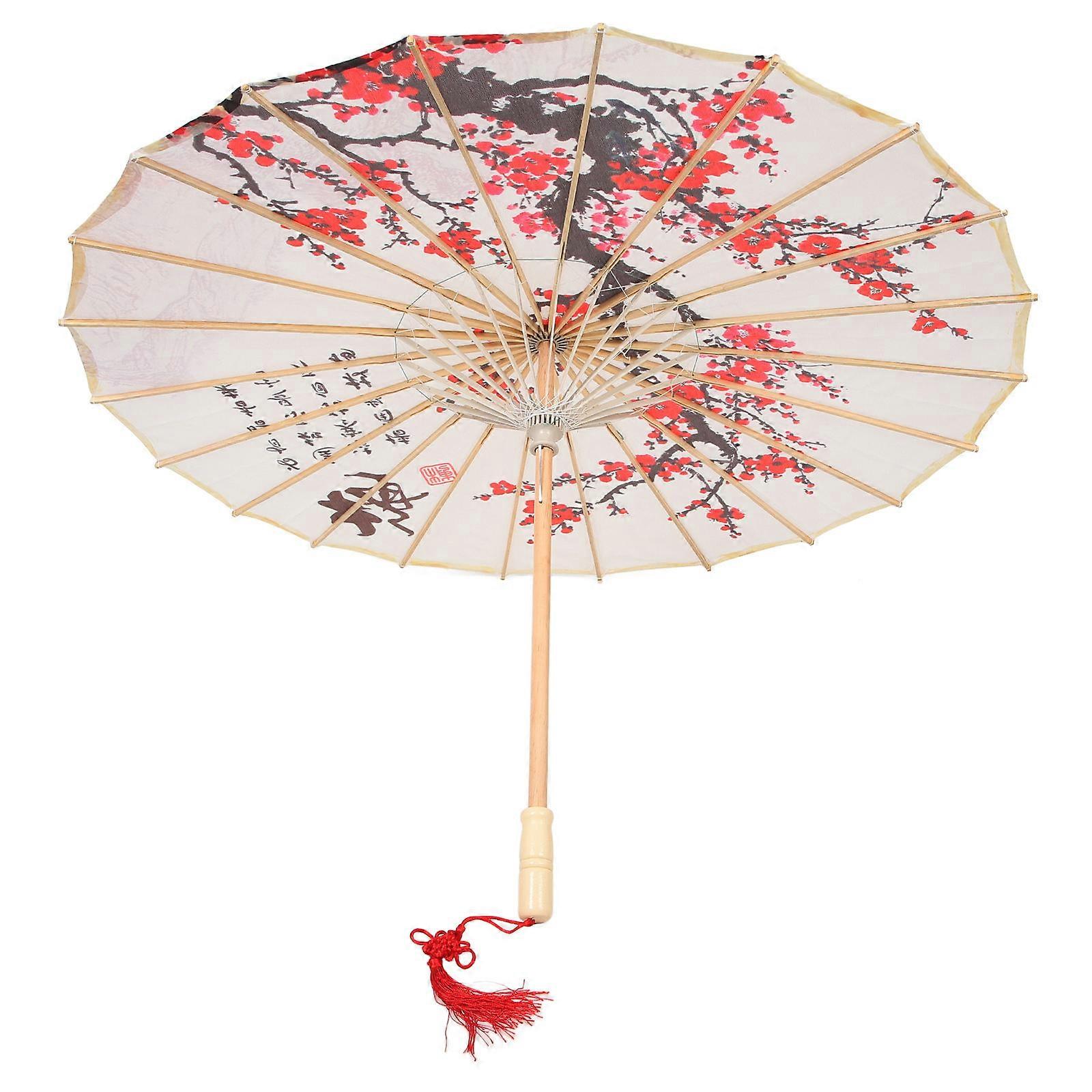 Classical Chinese Umbrella Stage Performance Supply Round Multi Printed With Chinese Style Patterns 1Set