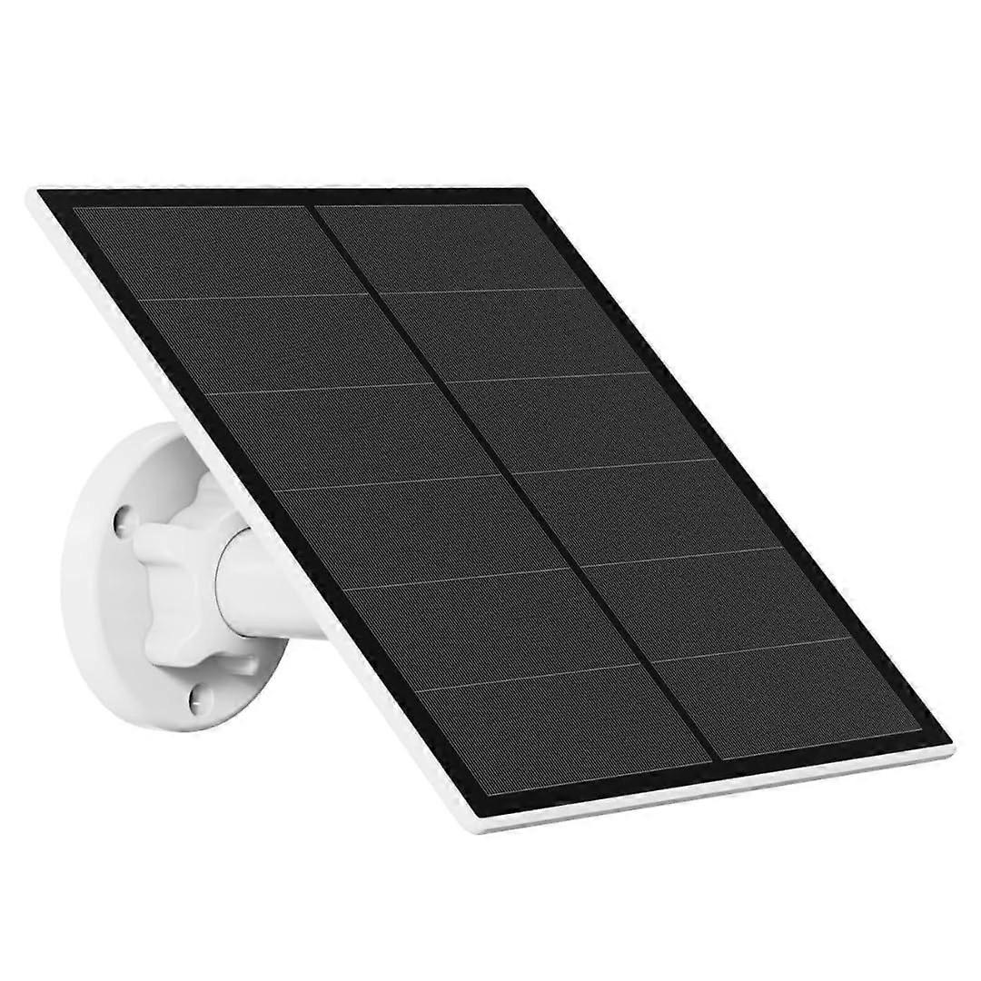 5W Solar Panel for Security Camera Outdoor Waterproof Charger with USBC and Micro USB, 360° Adjustable Bracket