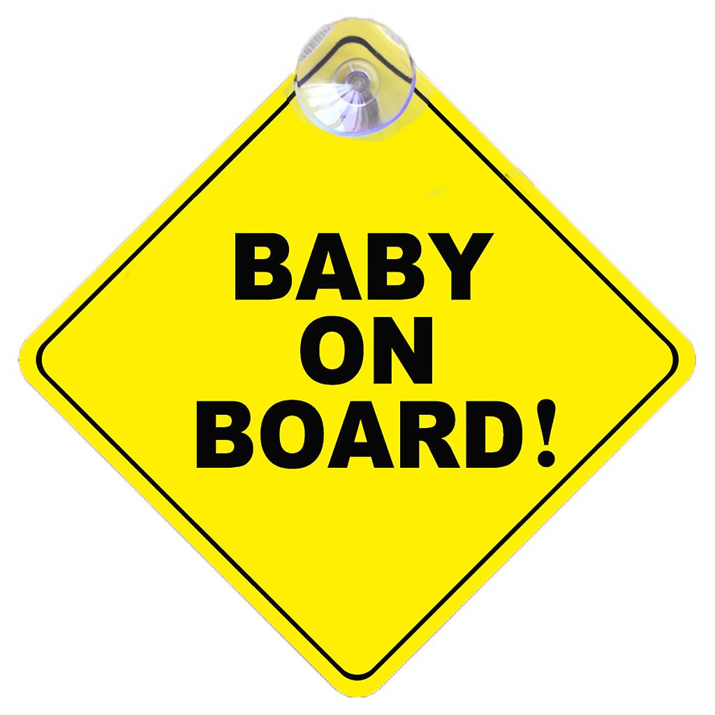 BÉBÉ À BORD Poussette Sécurité Voiture Fenêtre Autocollant Jaune Panneau D’avertissement Réfléchissant