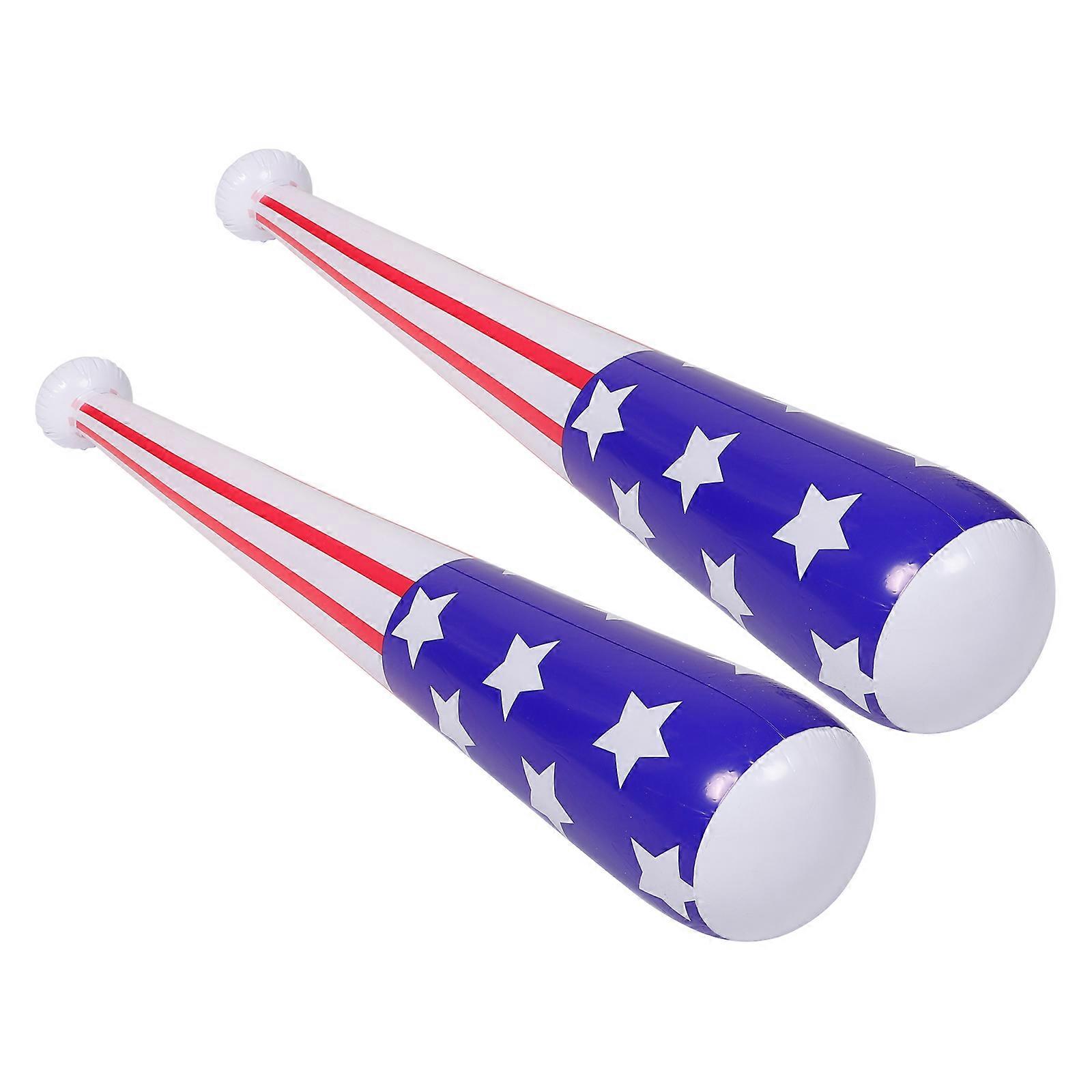 Inflatable Bat Prop PVC Baseball Bat for Pretend Play 2Pcs Set