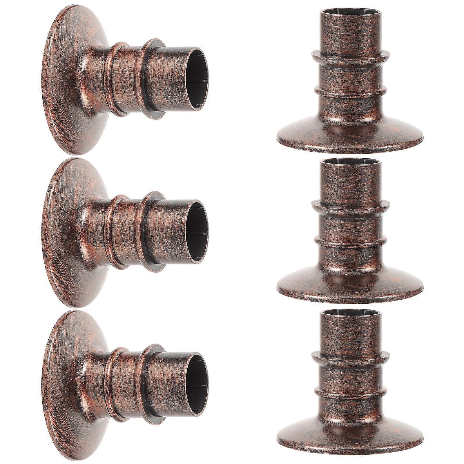 Dark Brown Taper Candle Holders Plastic Candle Holders 6Pcs for Use