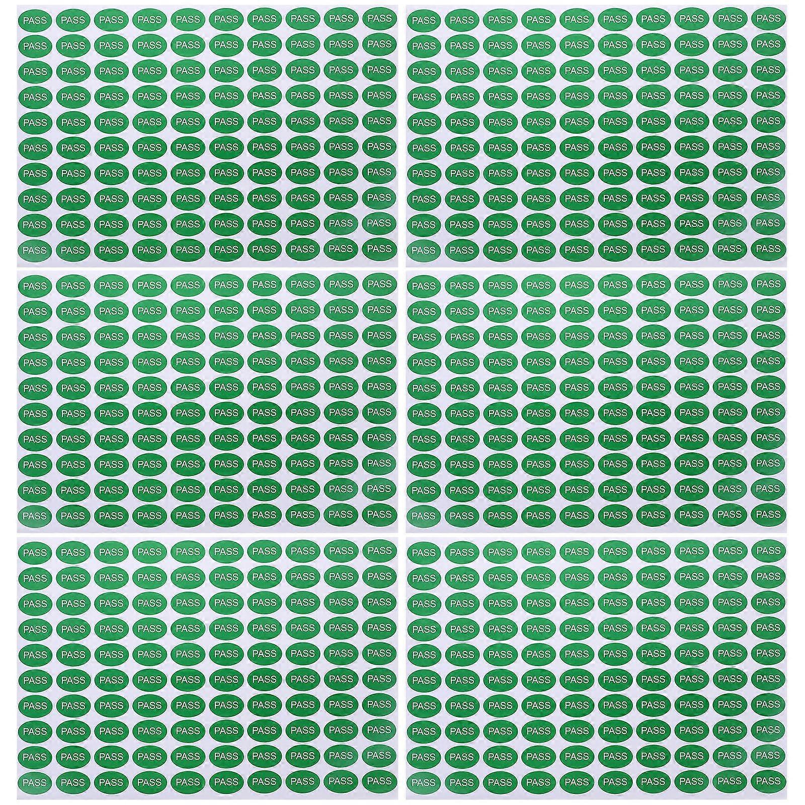 Qc Passed Labels Warehouse Stickers for Quality Testing 2000Pcs Green