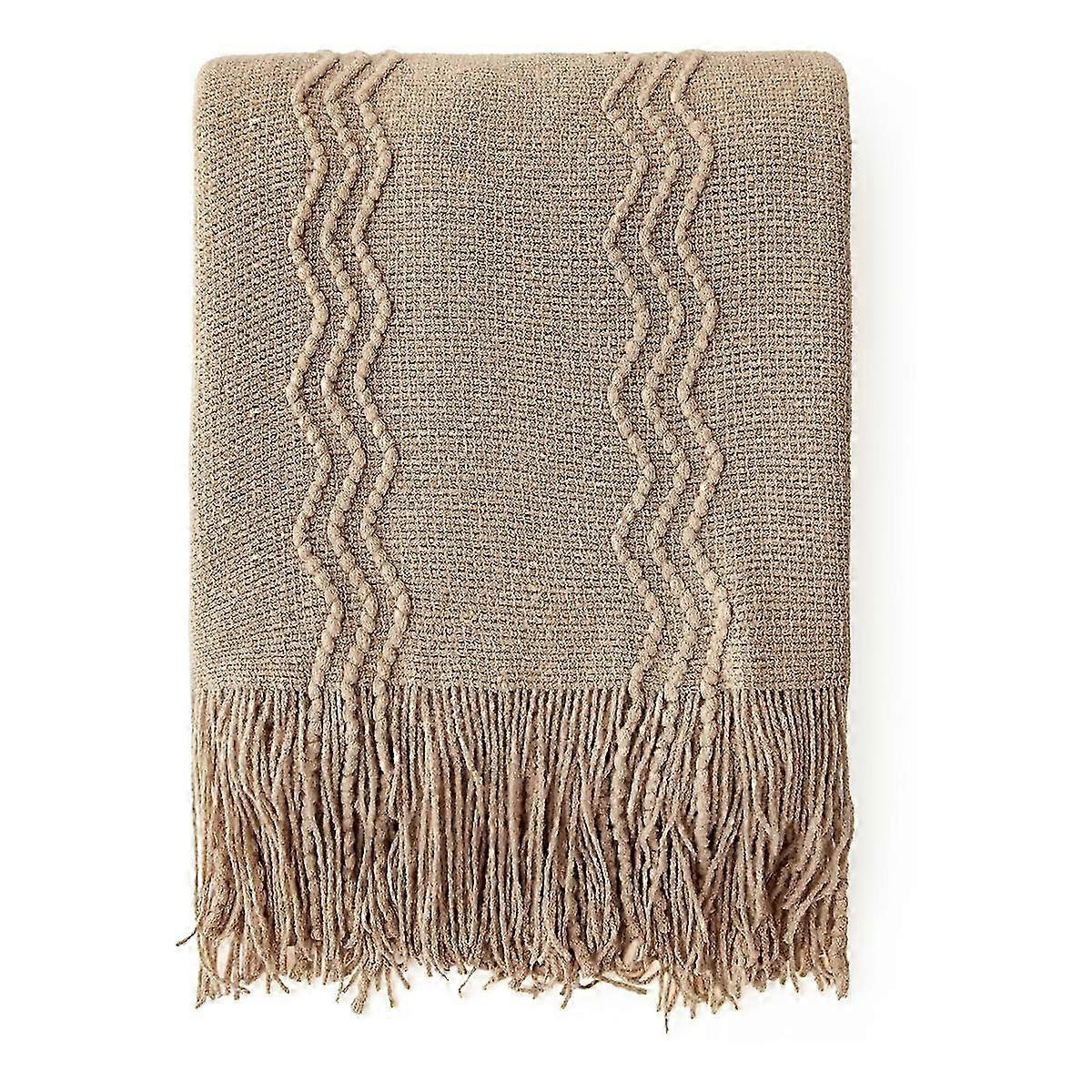 2026 Throw Blanket Textured Solid Soft Sofa Throw Couch Cover Knitted Decorative Blanket,