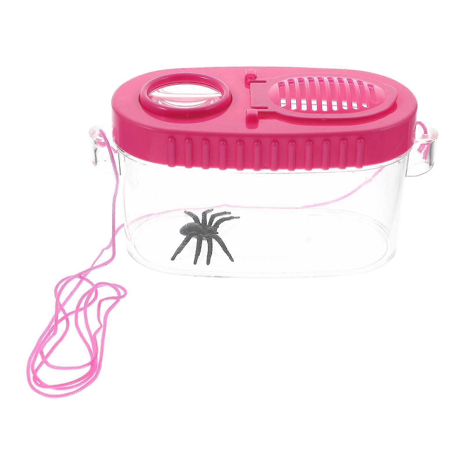 Pink Insect Observation Boxes for Observing 2Pcs Household Critter Containers