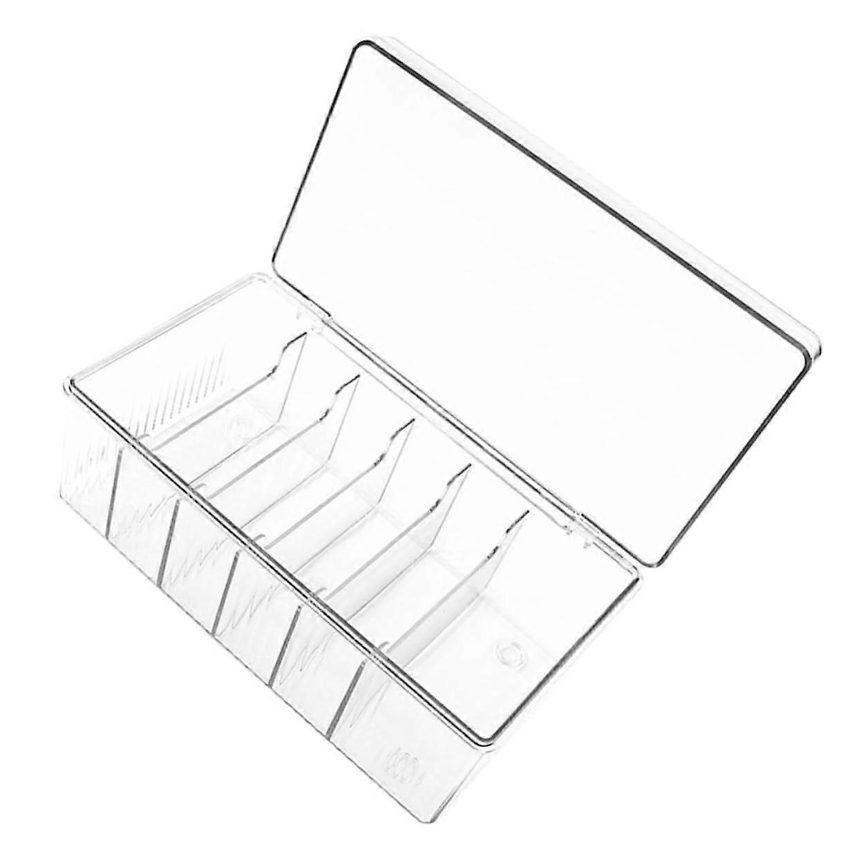 Acrylic Eyelash Extension Storage Box Lash Tools Organizer with Cover for Makeup Brushes