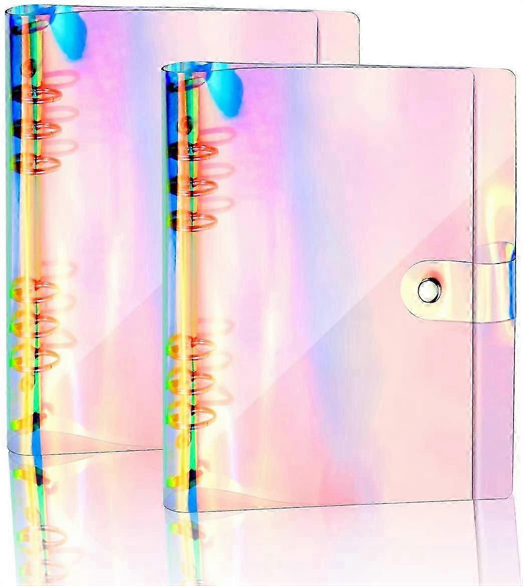 25-26 Binder Cover Refillable Notebook Shell for Ring-Bound Planner Pages, Dazzling Rainbow Color - Symphony