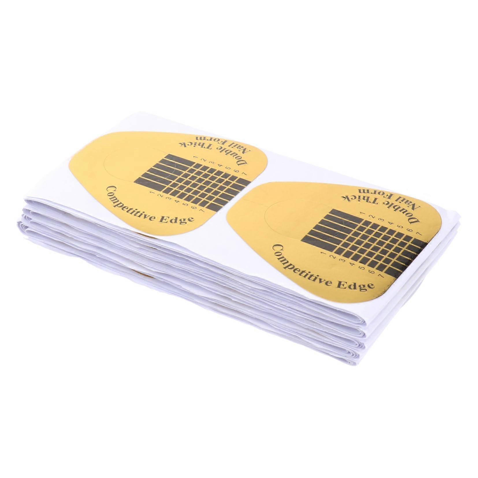 100pcs Nail Extension Forms with Square Support for Acrylic and Gel, Adjustable Horseshoe Guide
